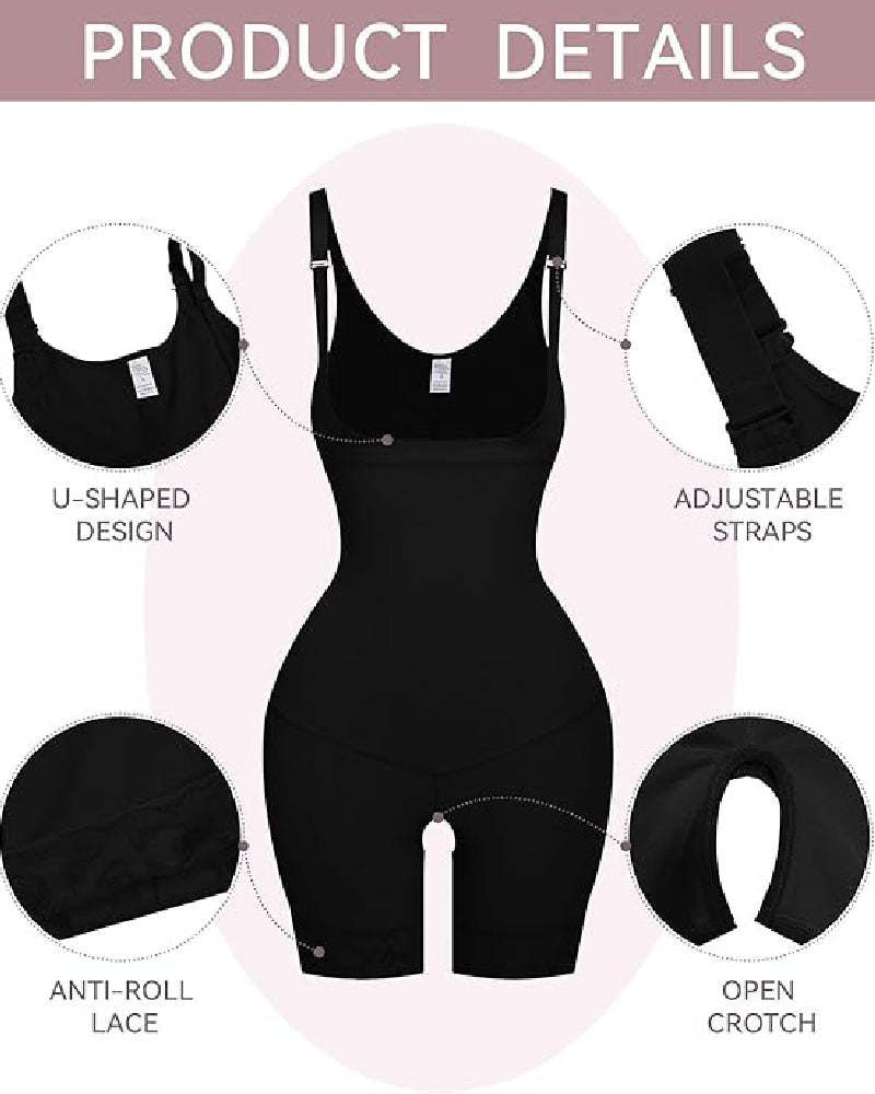 Shapshe® Tummy Control Open Bust Butt Lifter Bodysuits Shapewear  - By Qivii