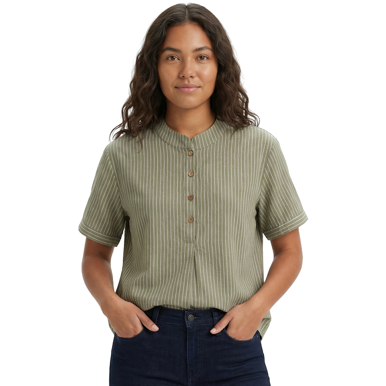 Celeste Cotton Striped Top