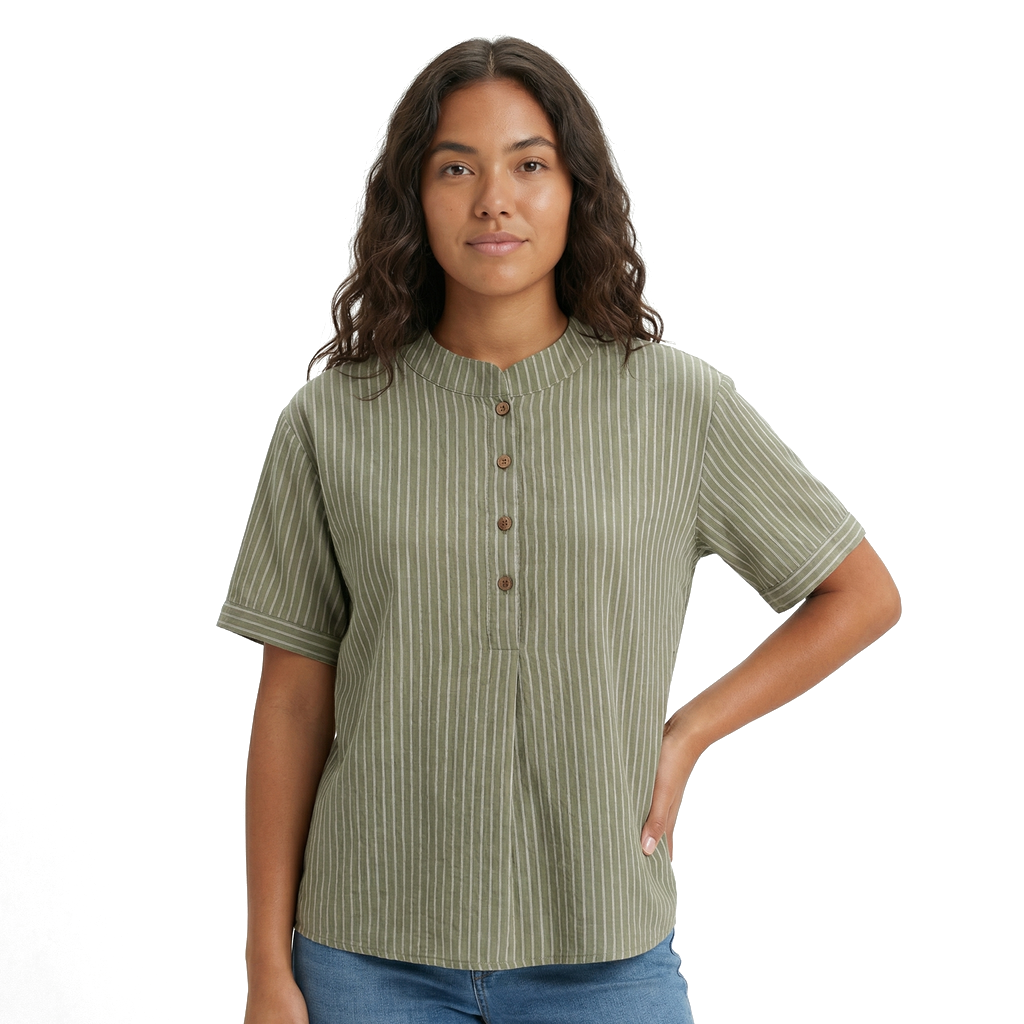 Celeste Cotton Striped Top