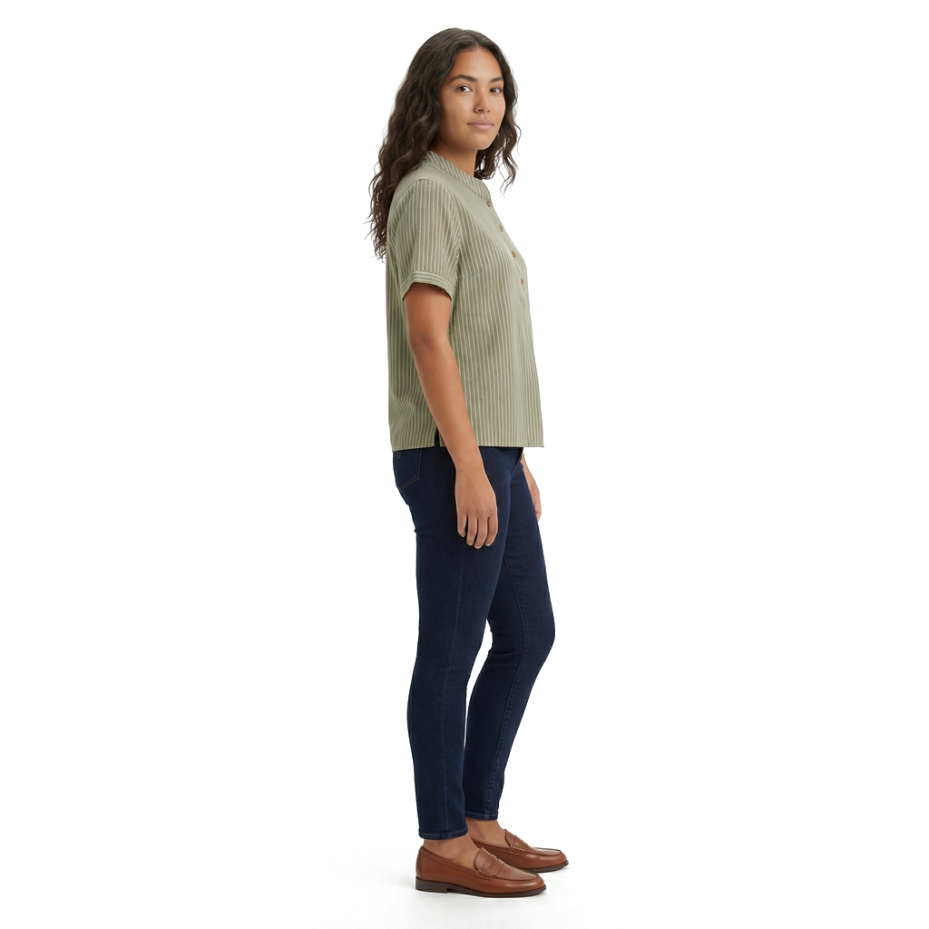 Celeste Cotton Striped Top