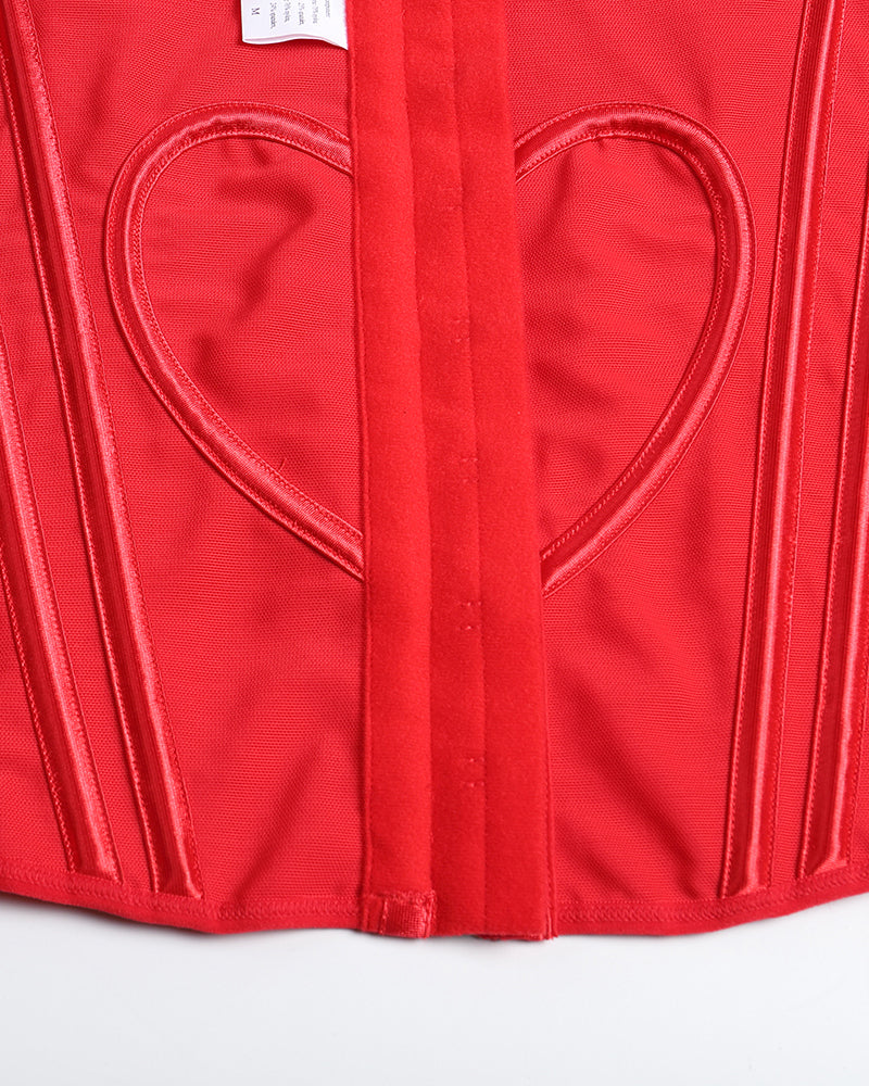 Shapshe® Fajas Colombianas Love Pattern Corset Top Zipper Waist Trainer
