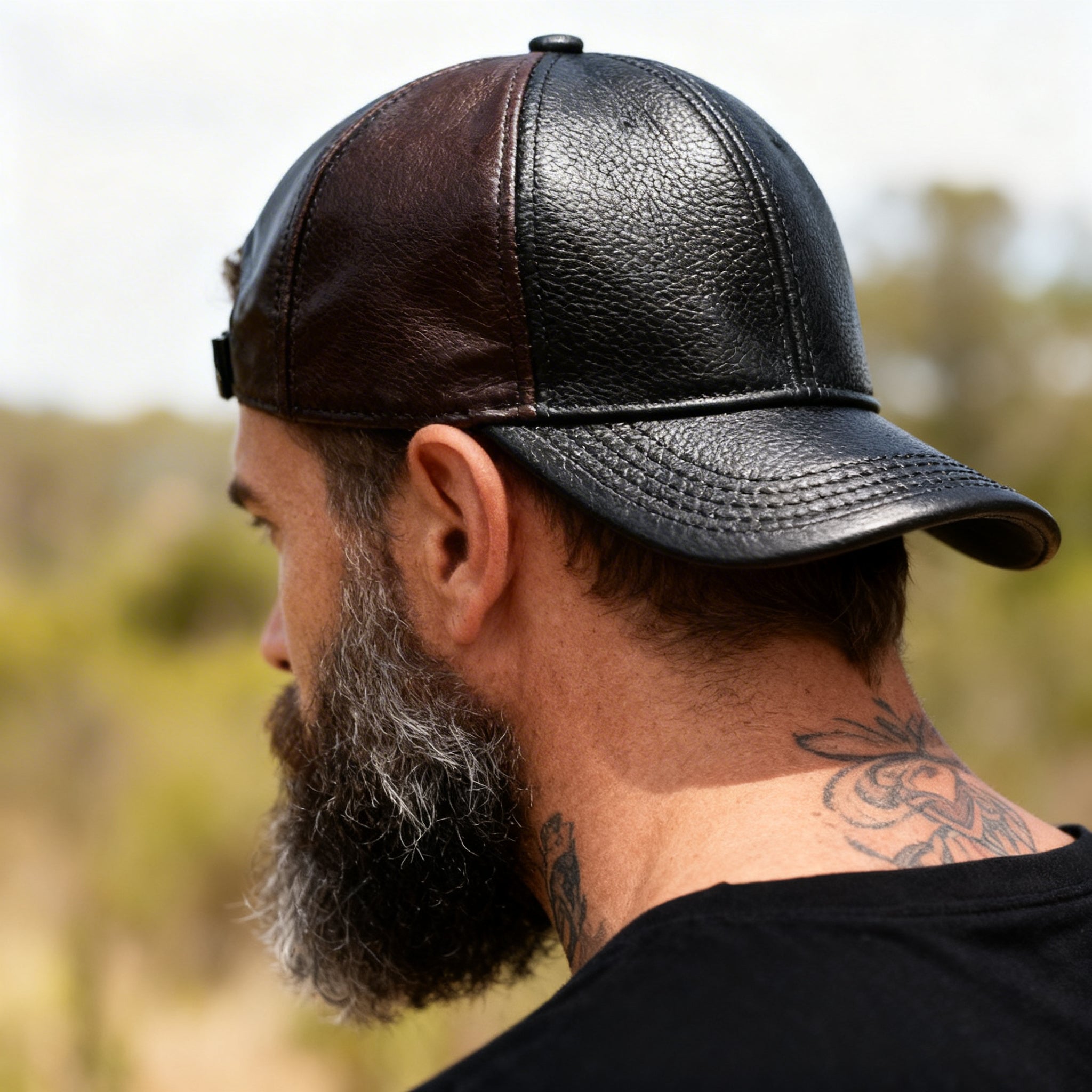 Backwoods Leather Cap