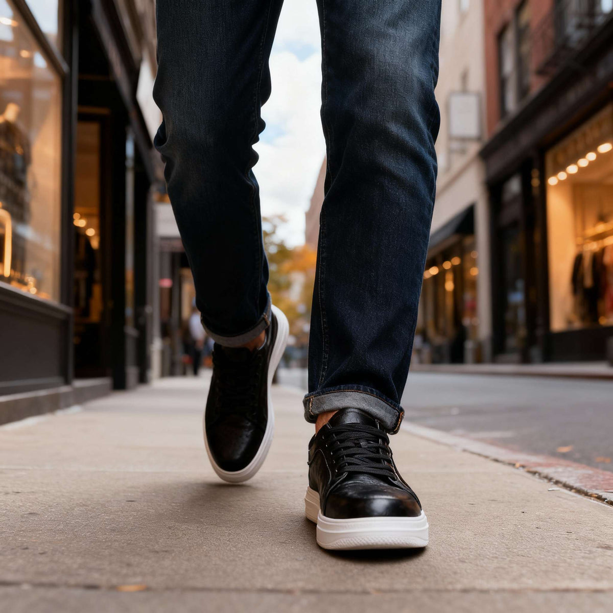 Roger Hicks | men's Leather Sneakers  - By Qivii