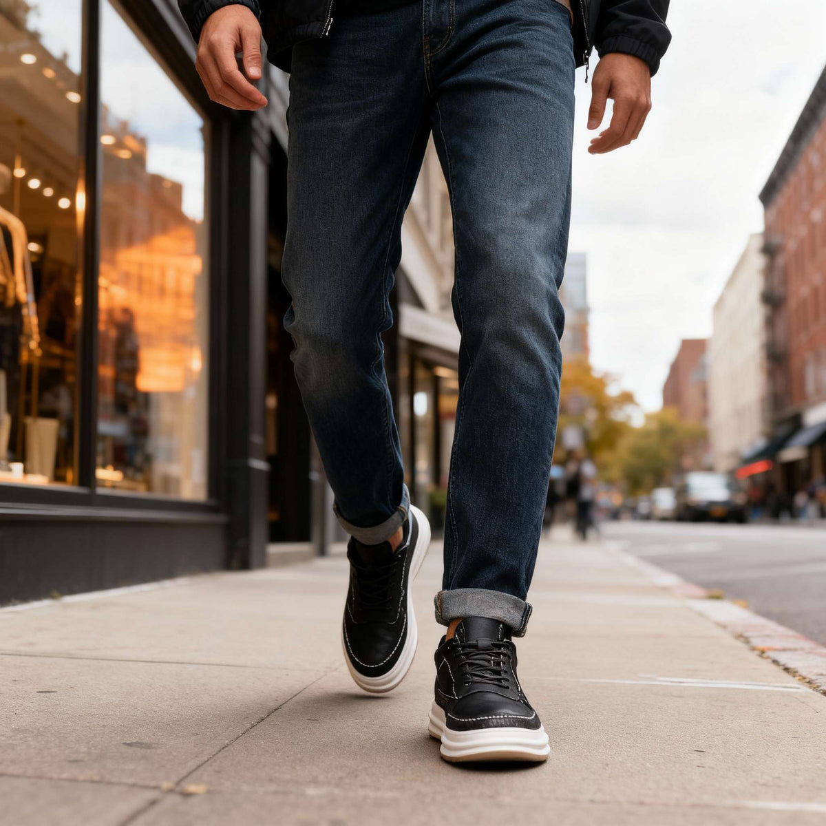 Travis Page | men's Leather Sneakers  - By Qivii
