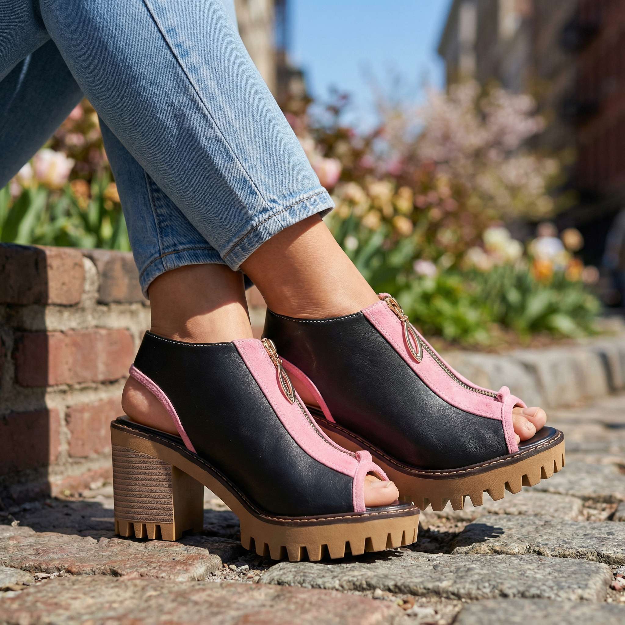 Ashley Zipper Heels