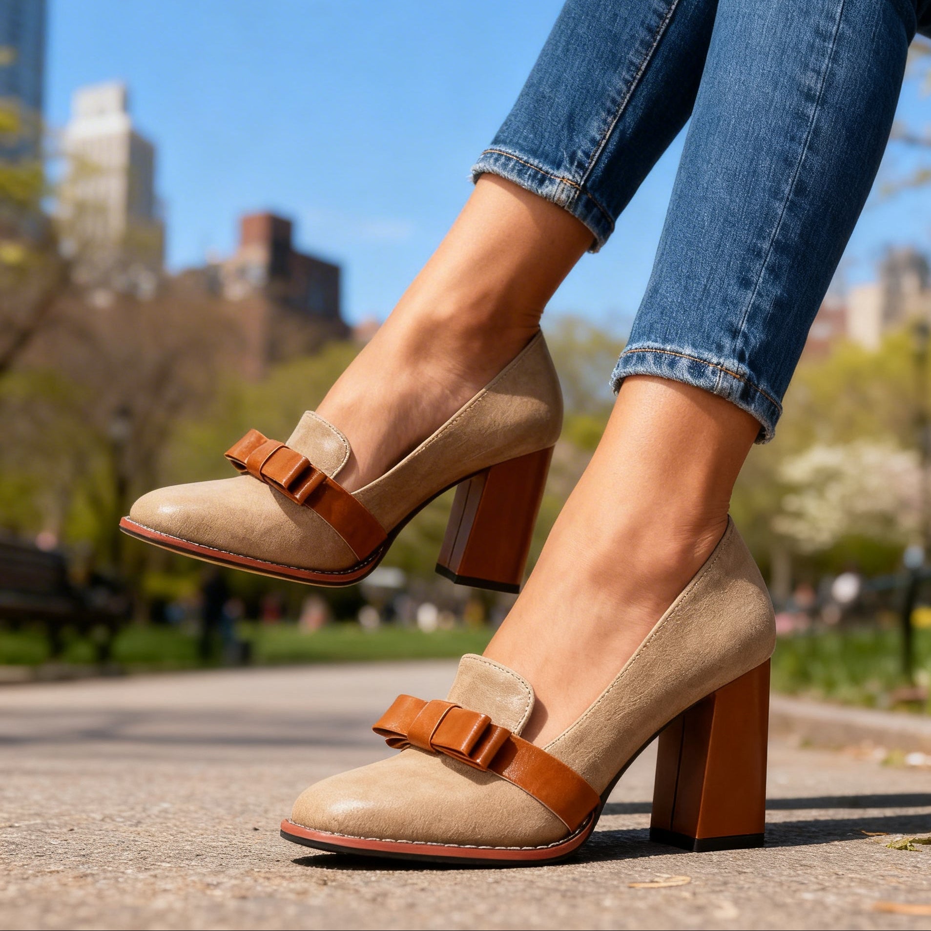 Abigail Bow Strap Loafers