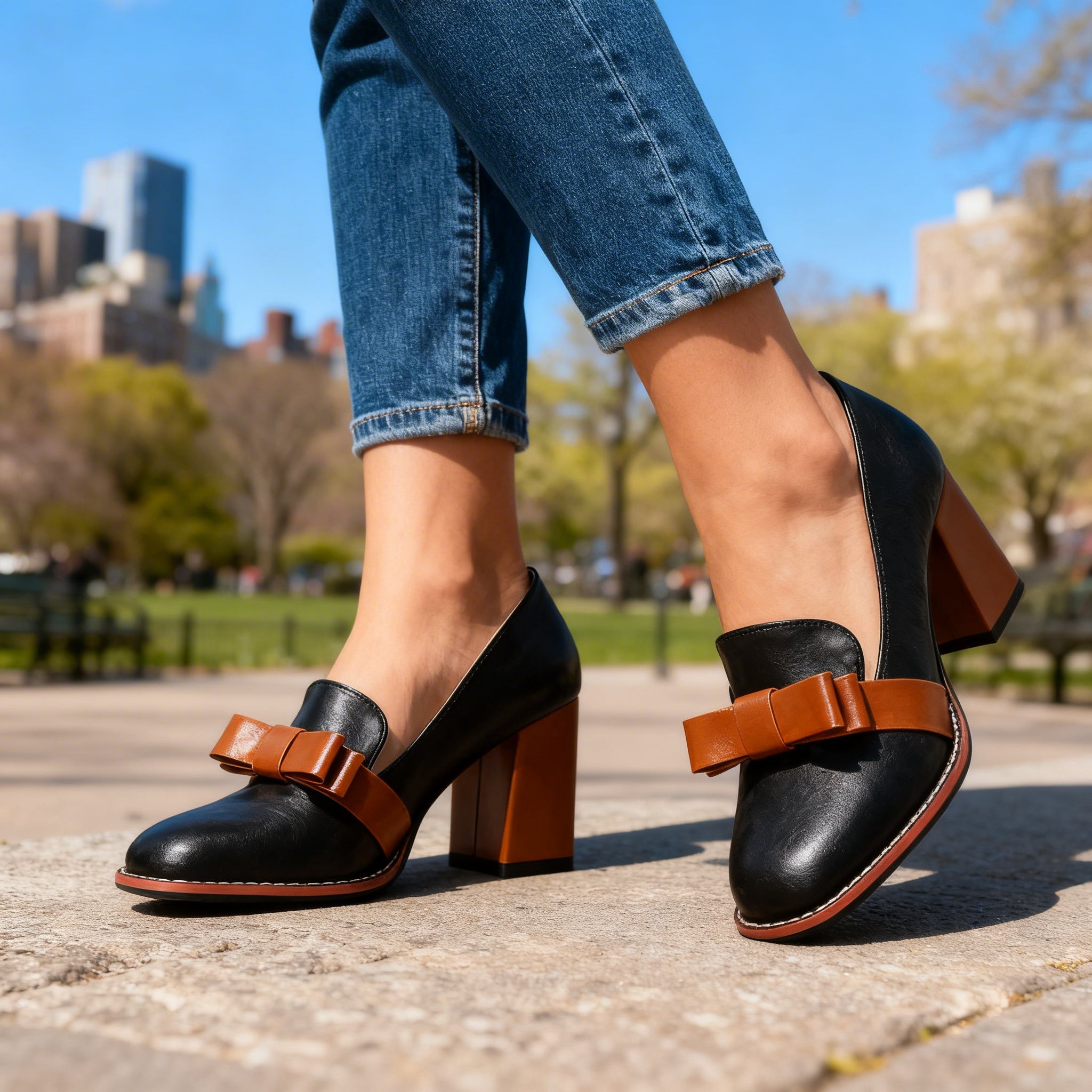 Abigail Bow Strap Loafers