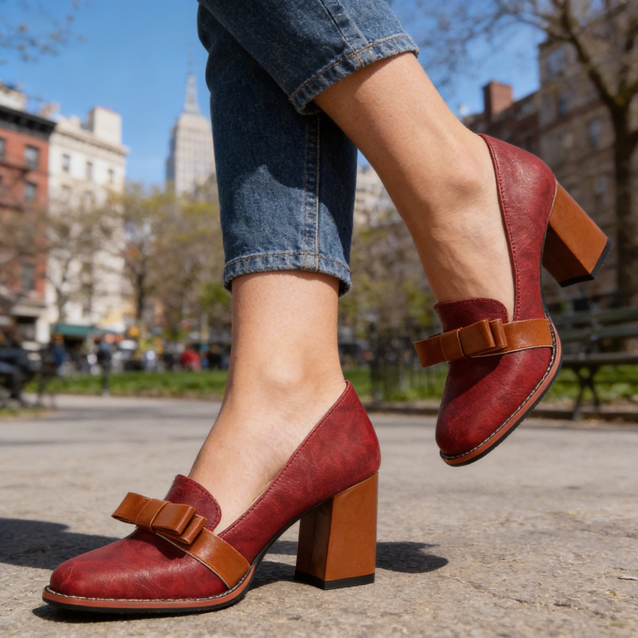 Abigail Bow Strap Loafers