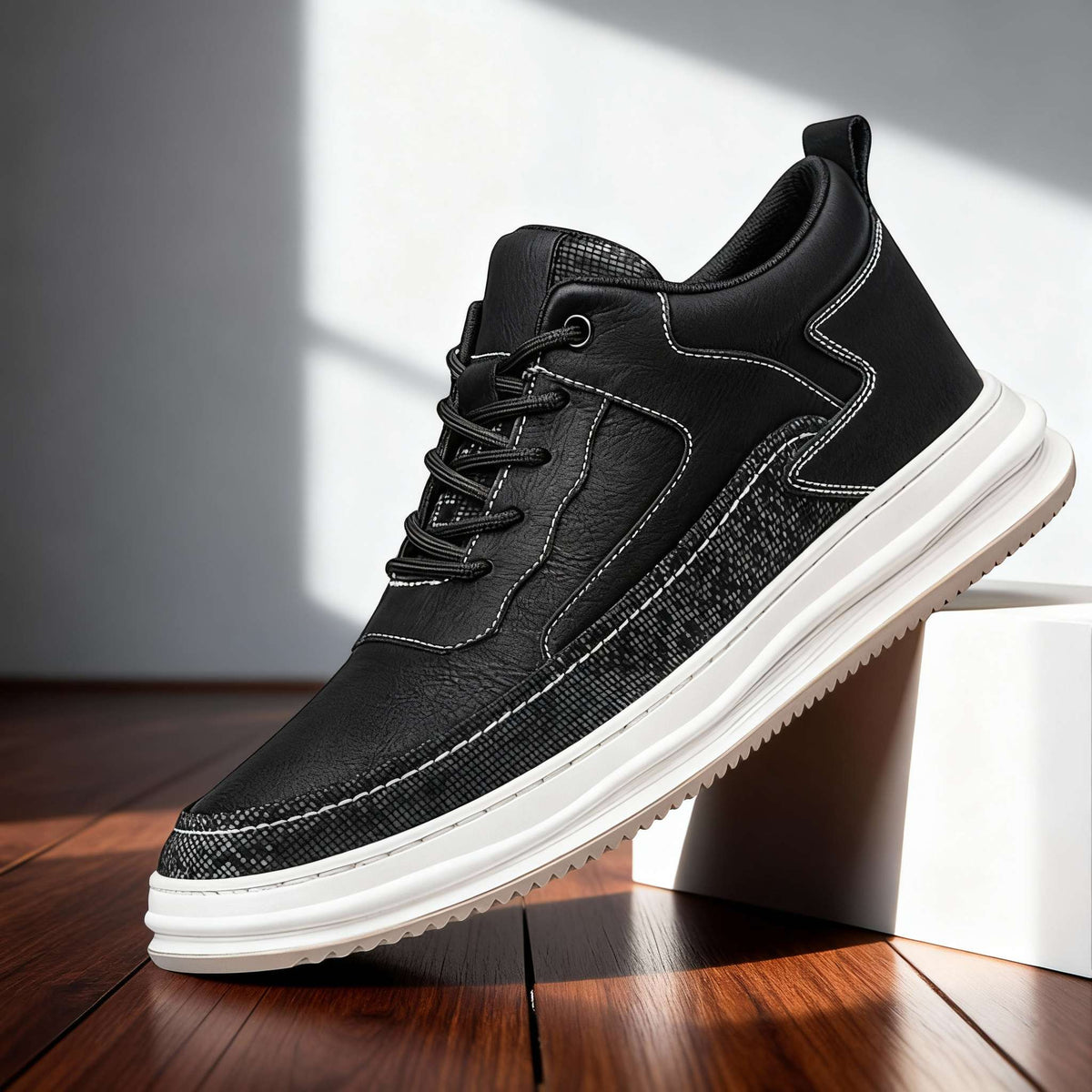 Travis Page | men's Leather Sneakers  - By Qivii
