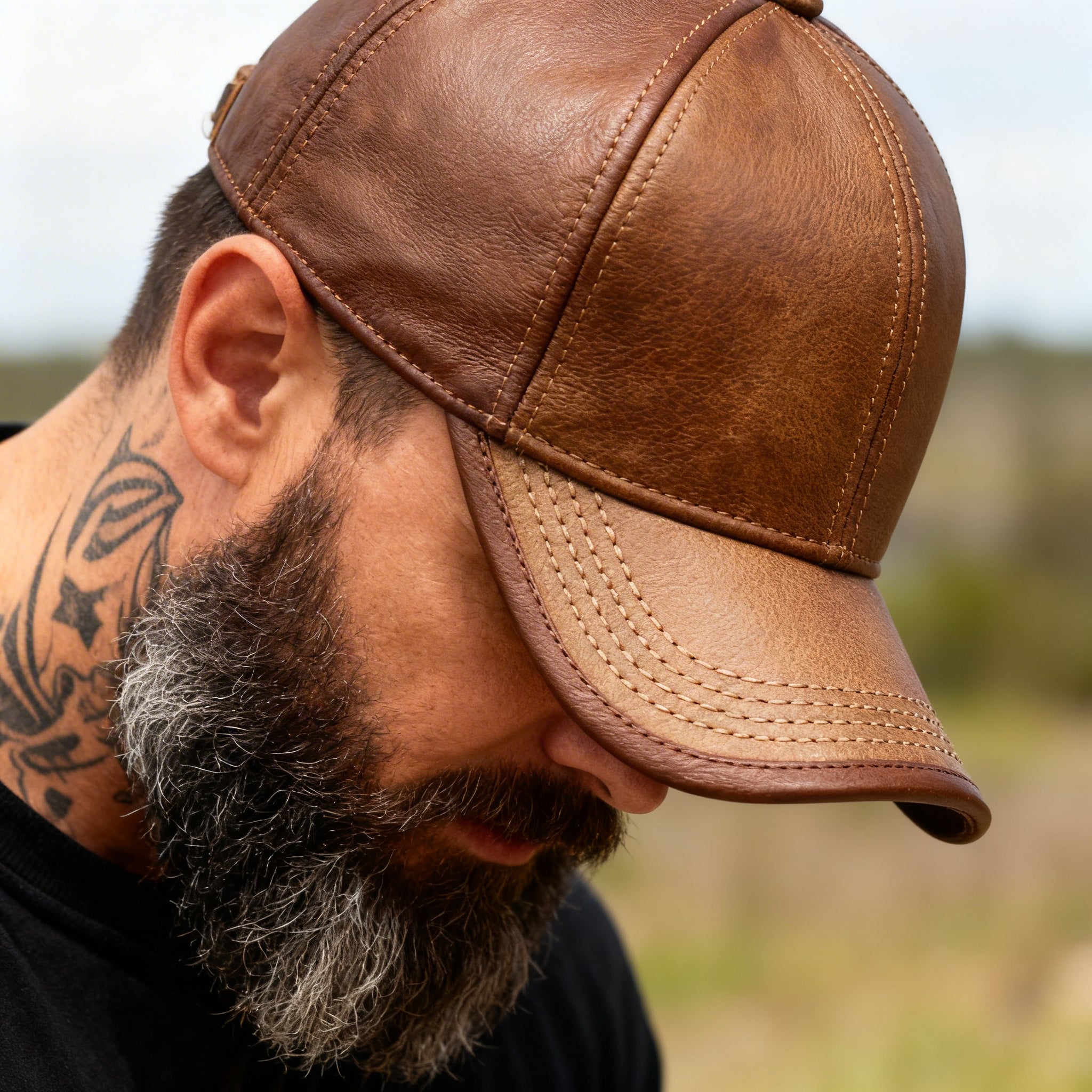 Backwoods Leather Cap