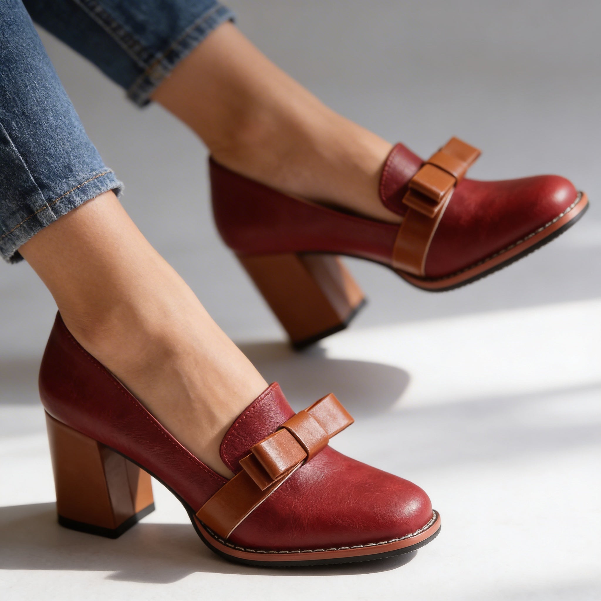 Abigail Bow Strap Loafers