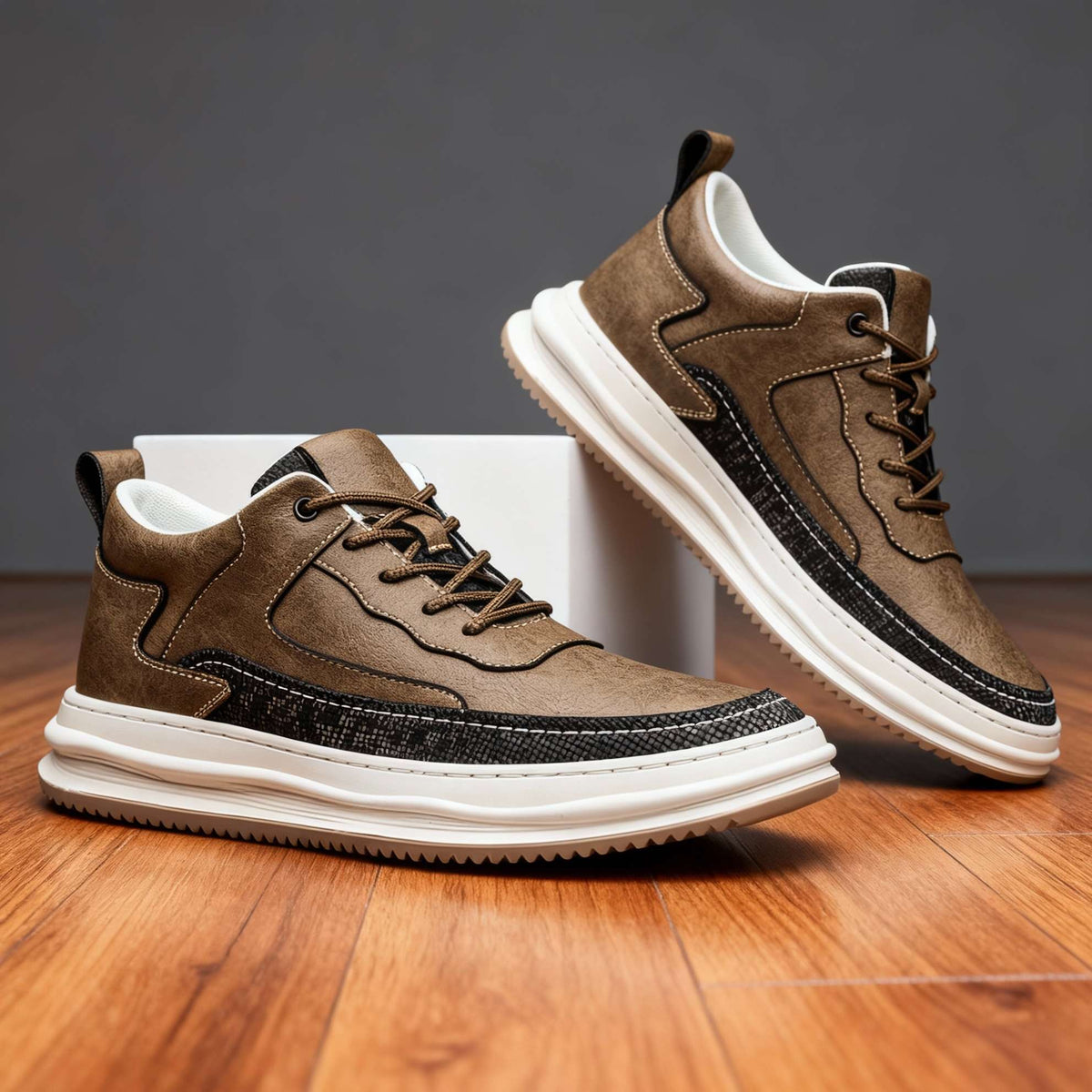 Travis Page | men's Leather Sneakers  - By Qivii