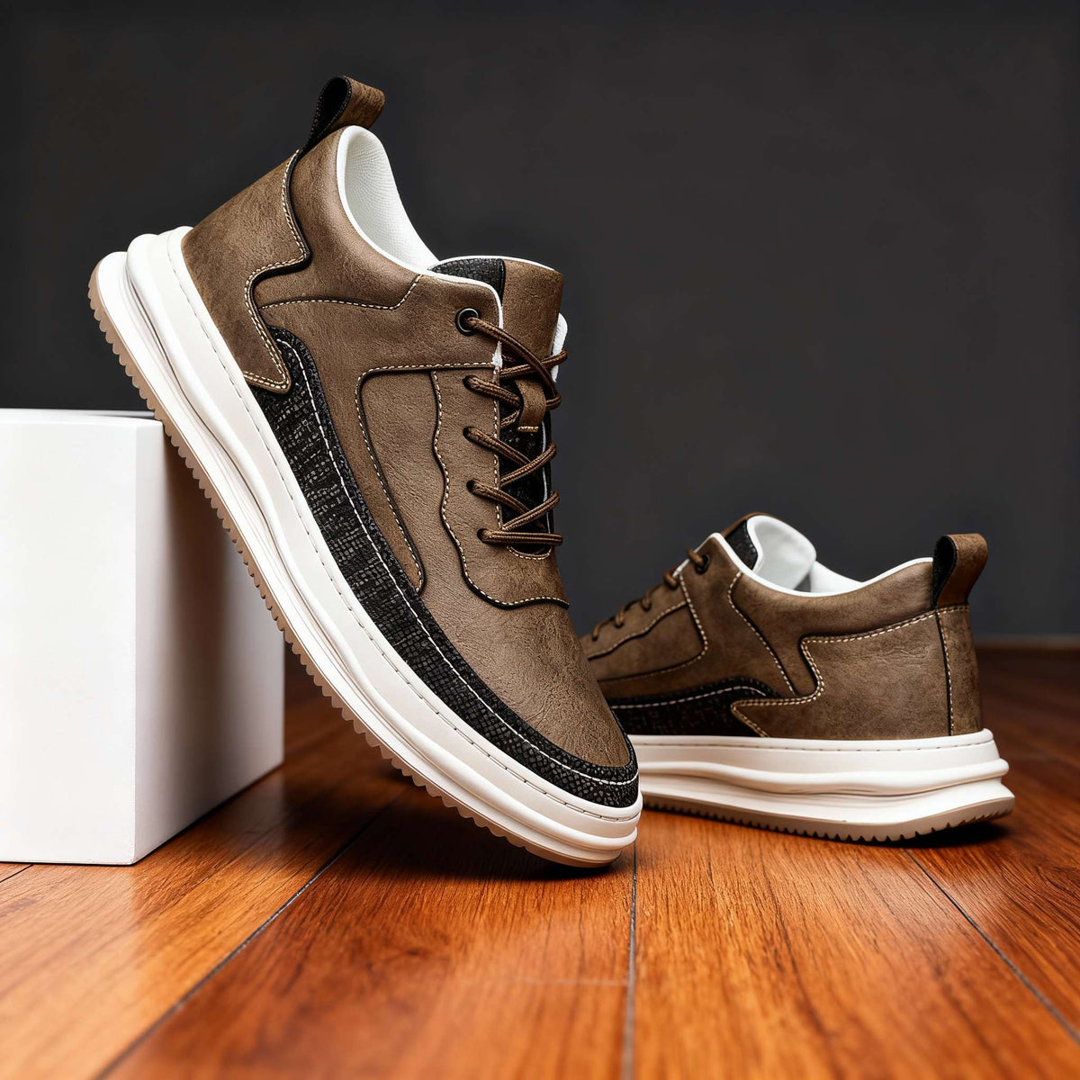 Travis Page | men's Leather Sneakers  - By Qivii