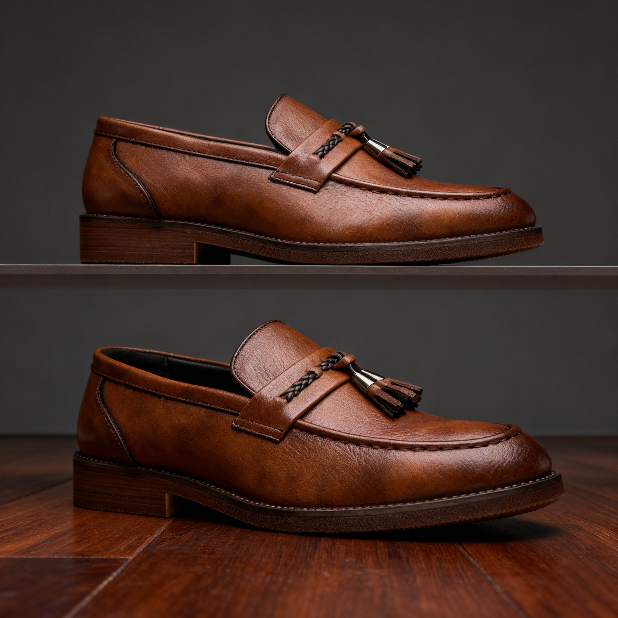 Carlson Tassel Leather Loafers