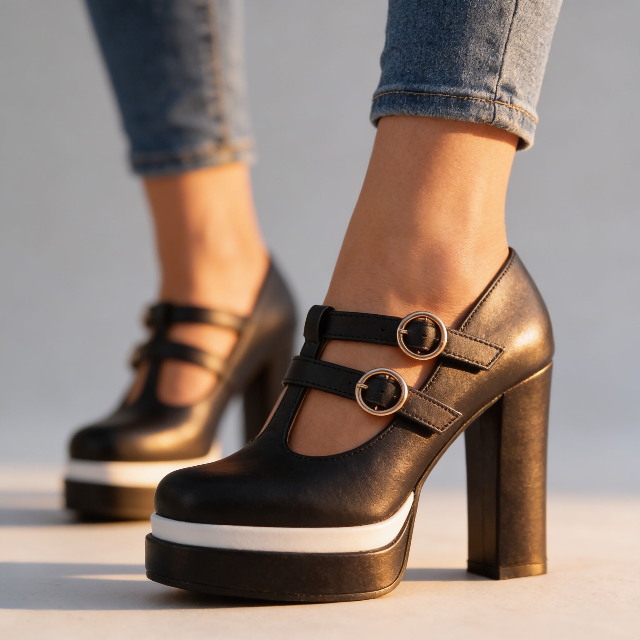 Nichole T-Strap Platform Heels
