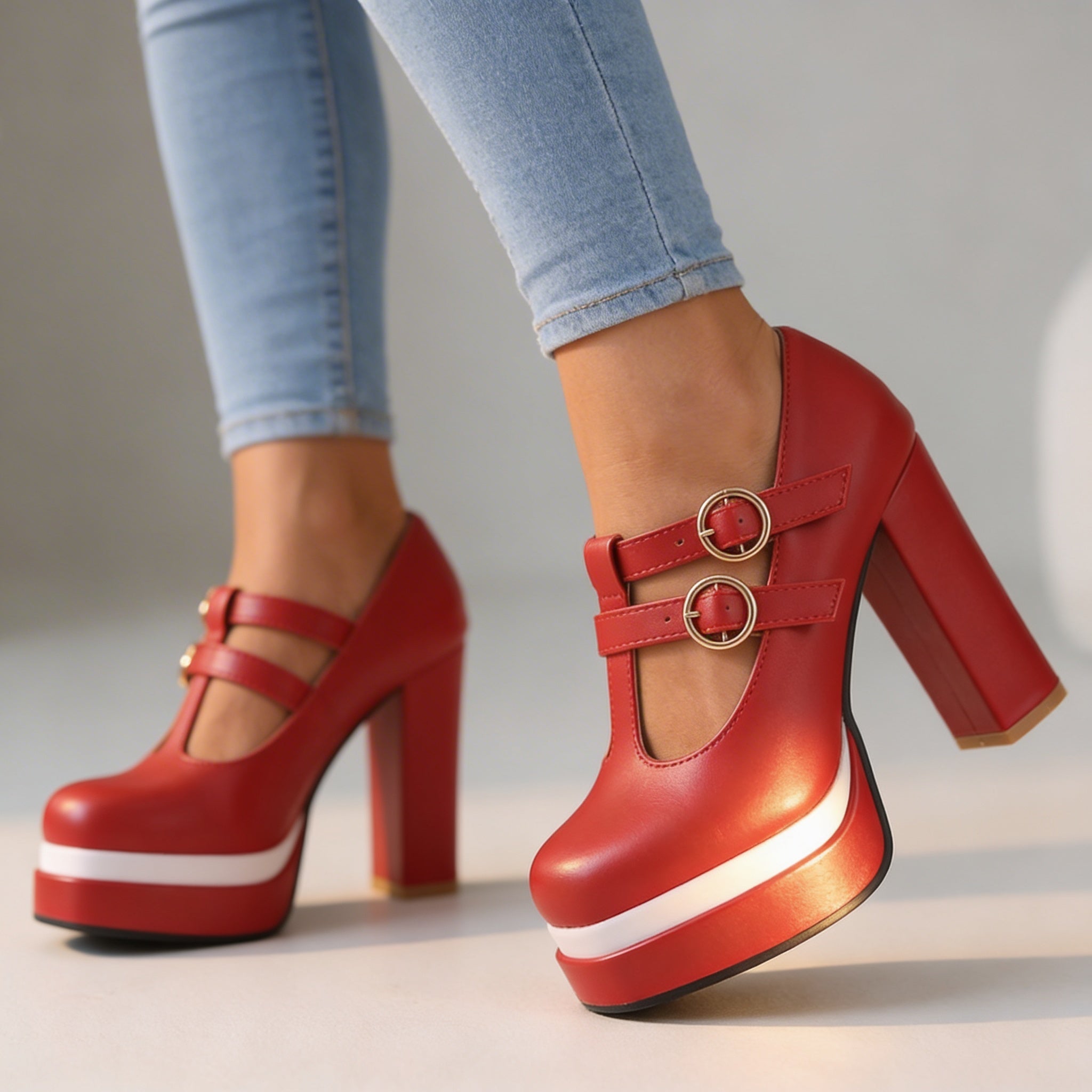 Nichole T-Strap Platform Heels