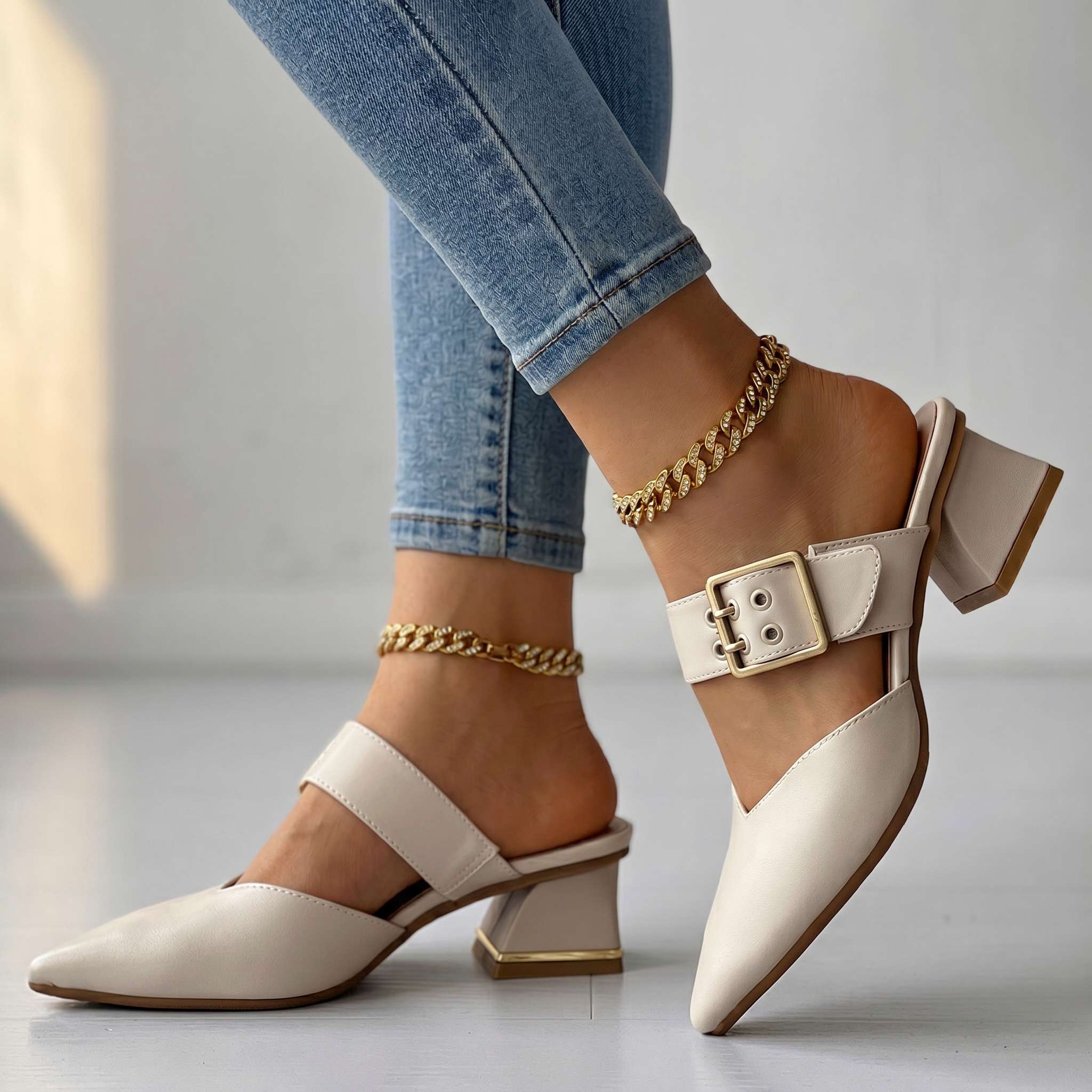 Camilla Buckle Mules