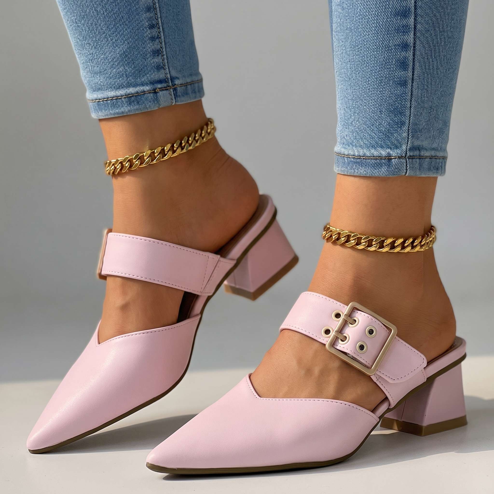 Camilla Buckle Mules