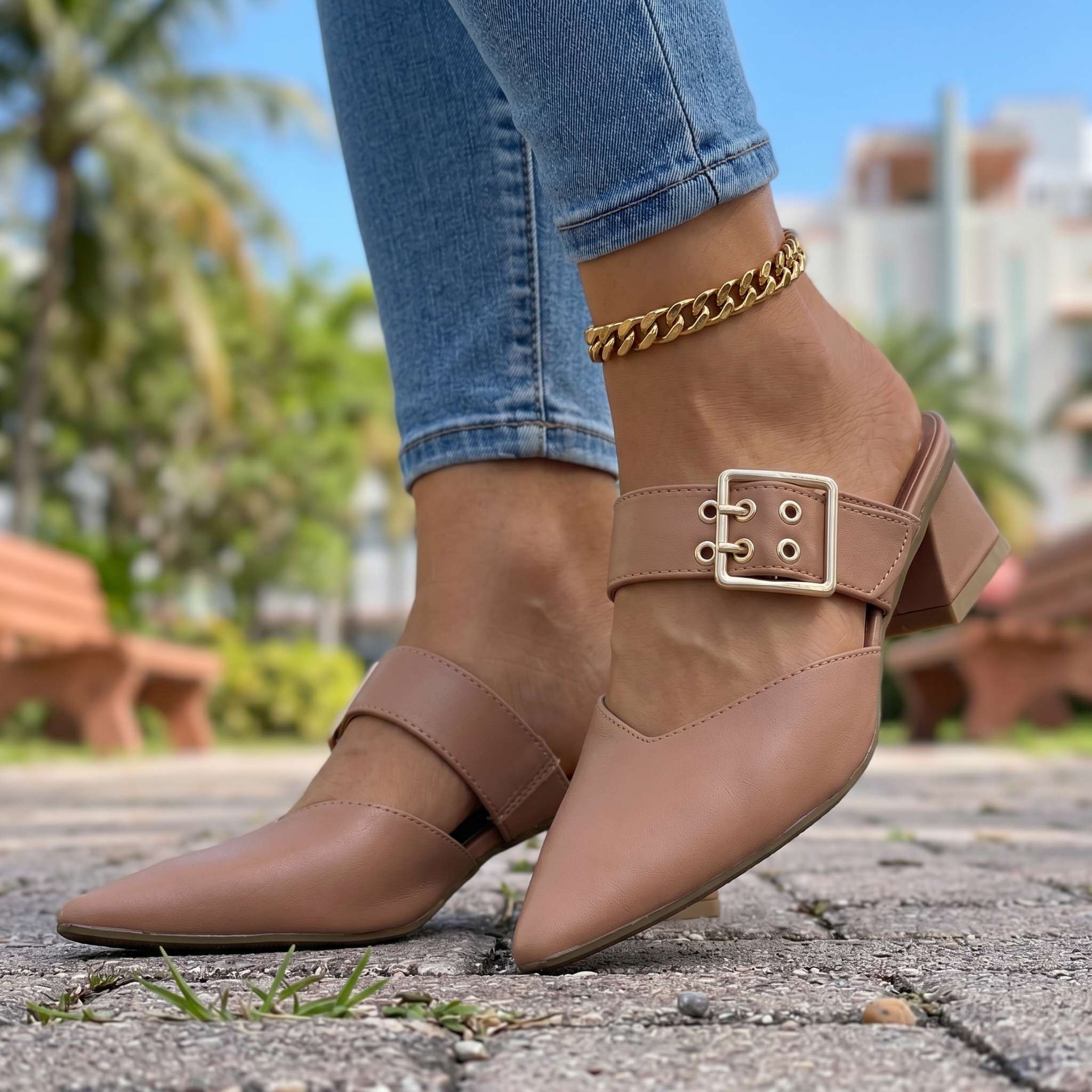 Camilla Buckle Mules