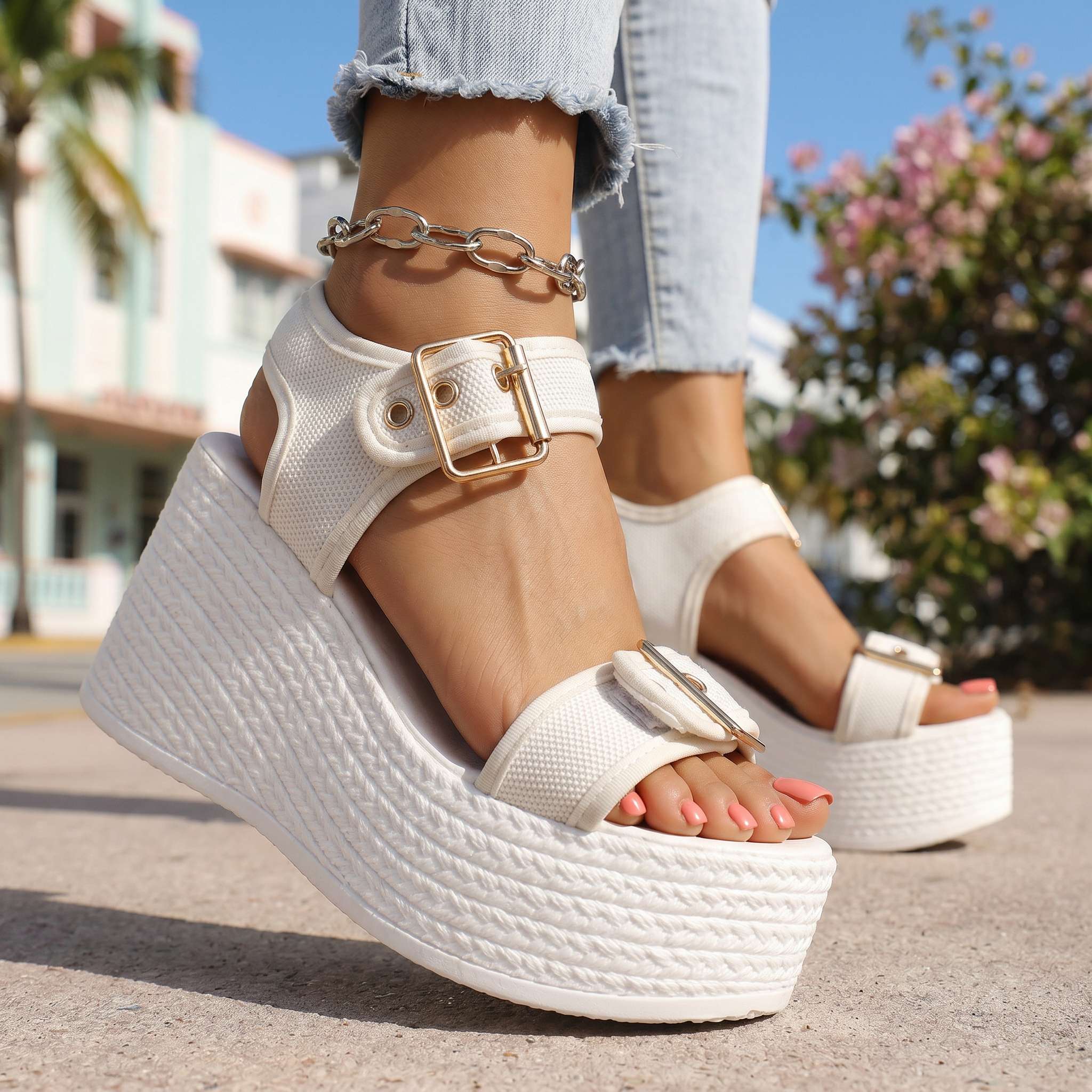 Emilia Buckle Wedges