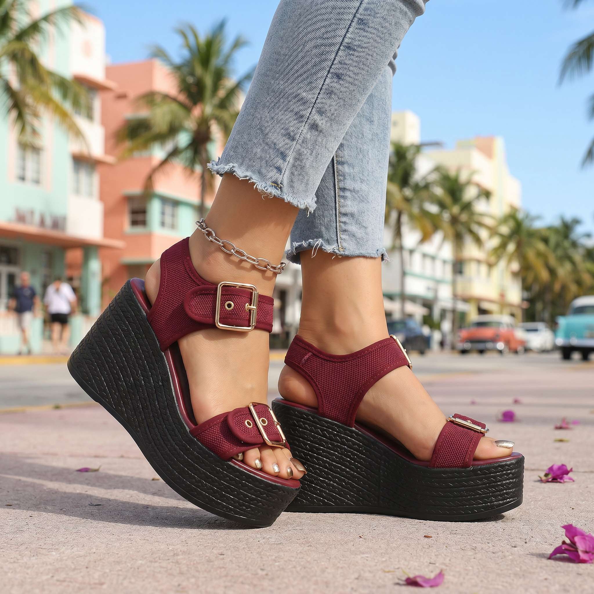 Emilia Buckle Wedges