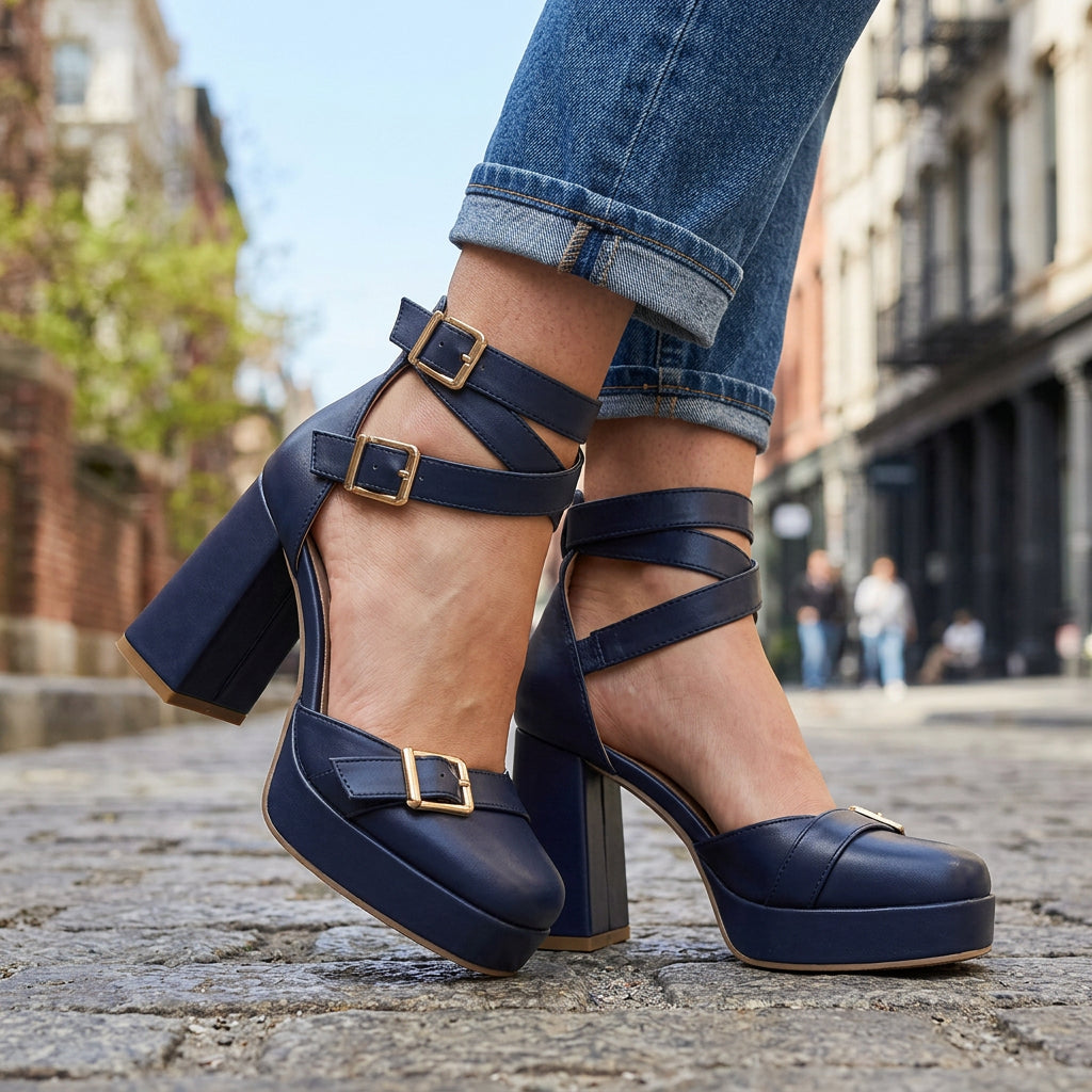 Miranda Buckle Strap Heels