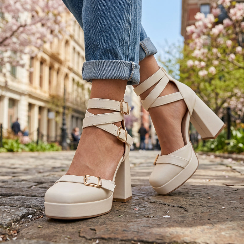 Miranda Buckle Strap Heels