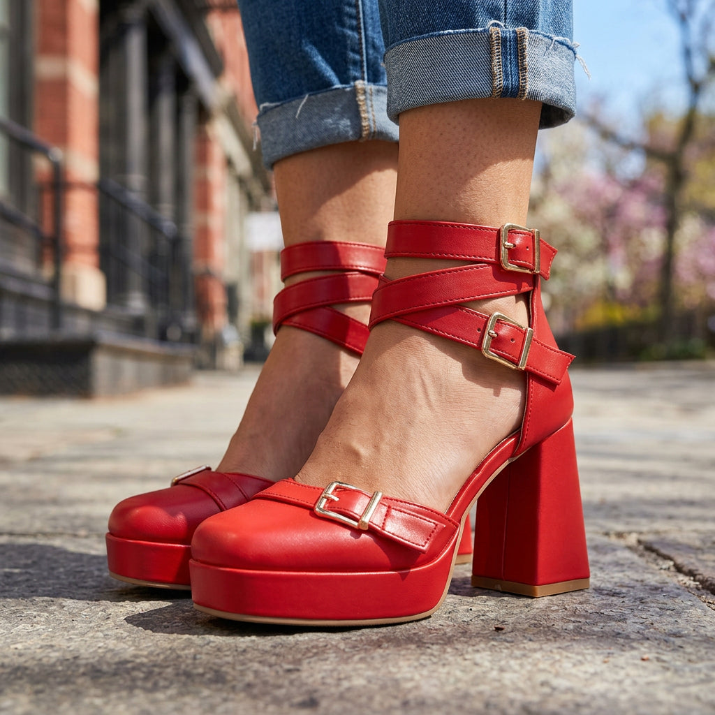 Miranda Buckle Strap Heels