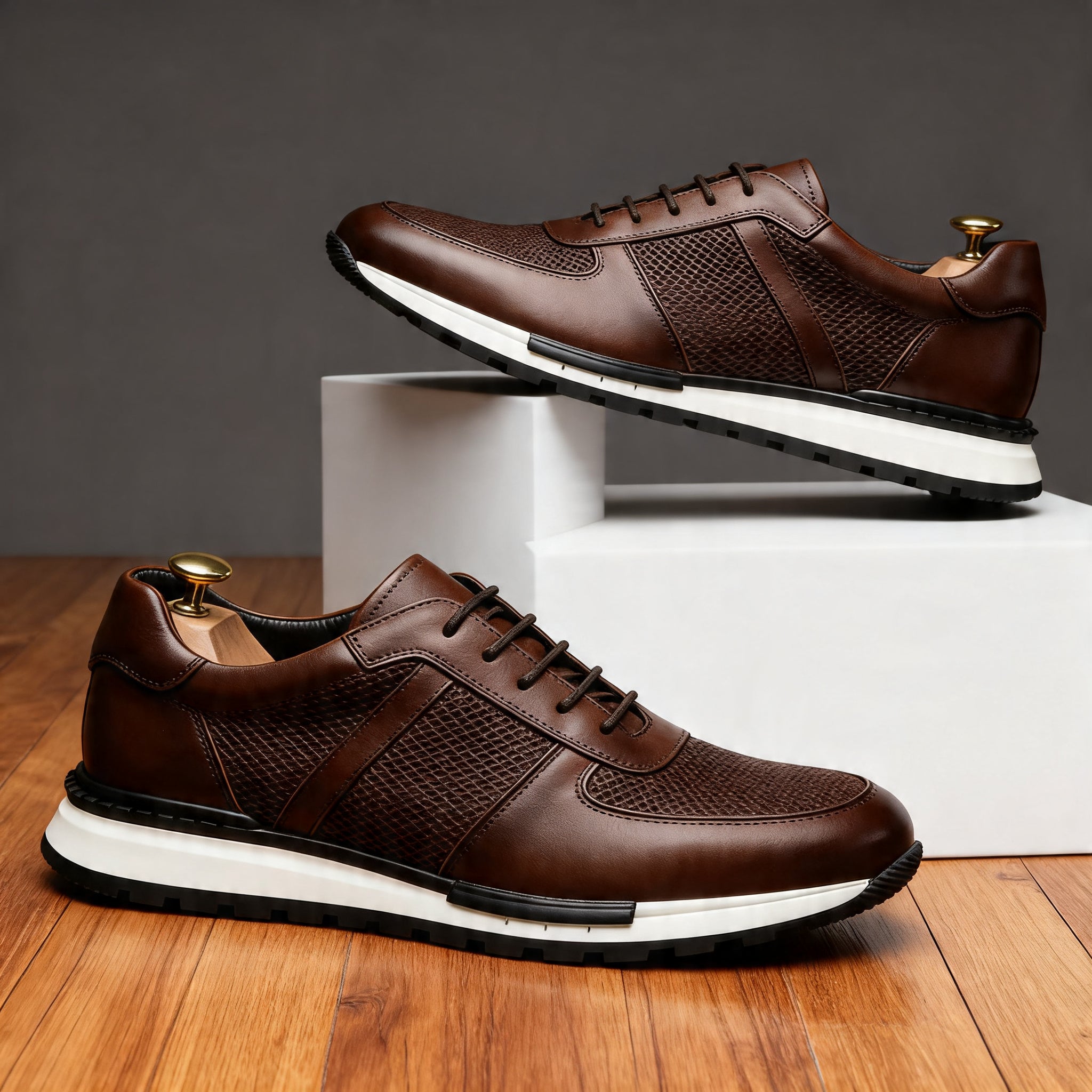 Daniel T. Brooks Leather Sneakers