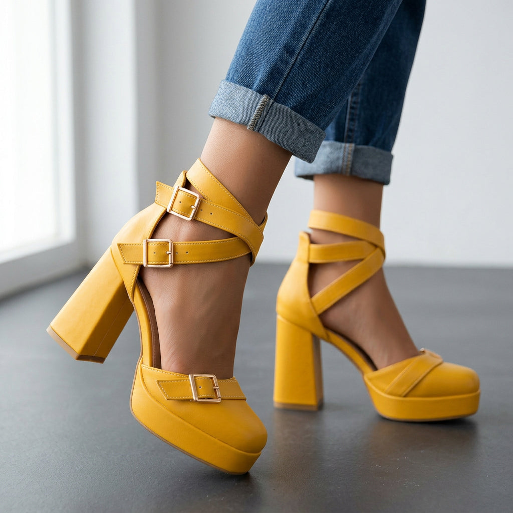 Miranda Buckle Strap Heels
