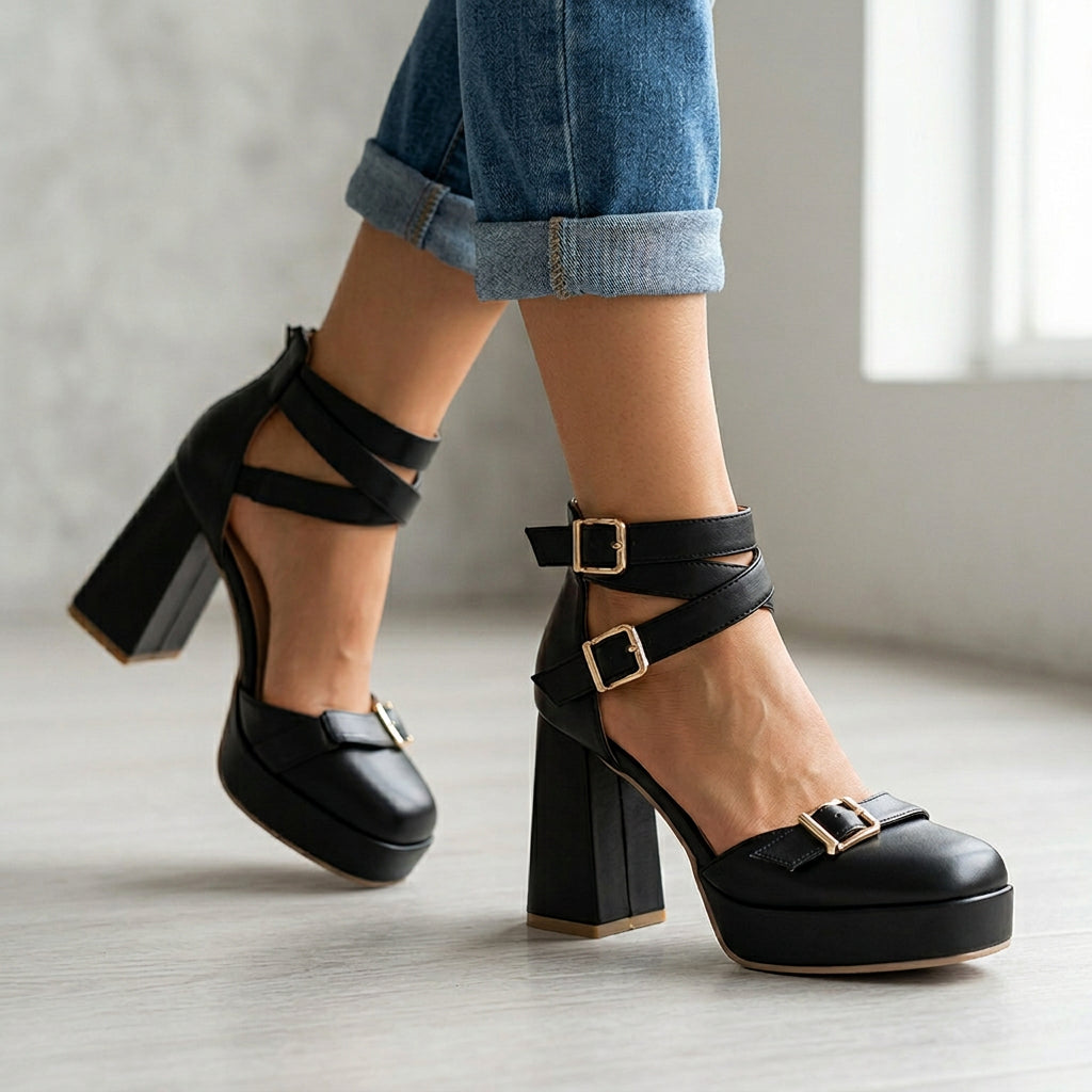 Miranda Buckle Strap Heels