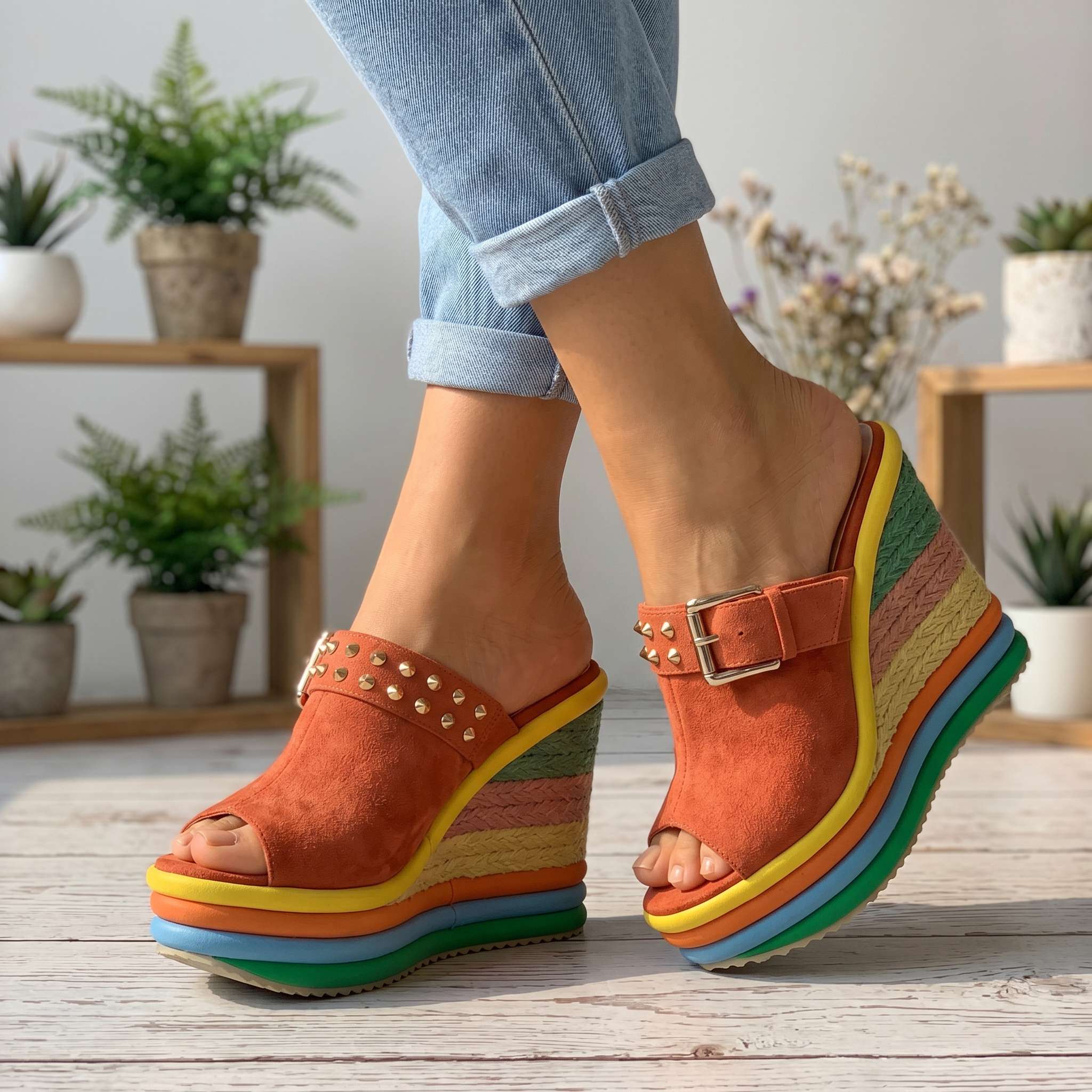Juliet Platform Buckle Wedges