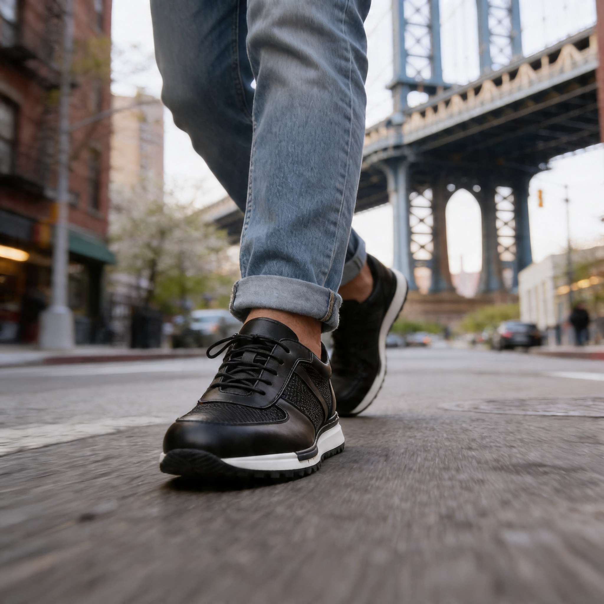 Daniel T. Brooks Leather Sneakers