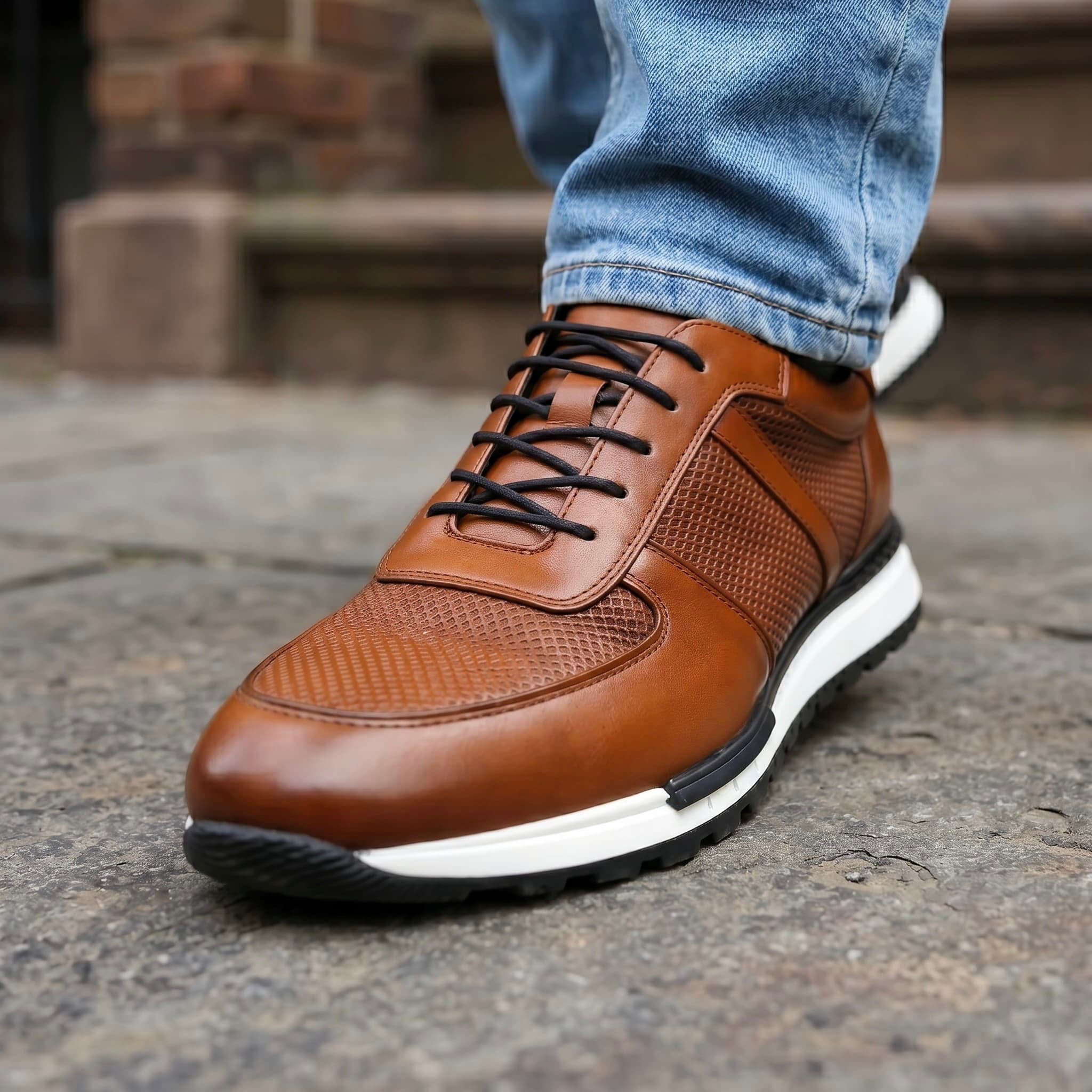 Daniel T. Brooks Leather Sneakers