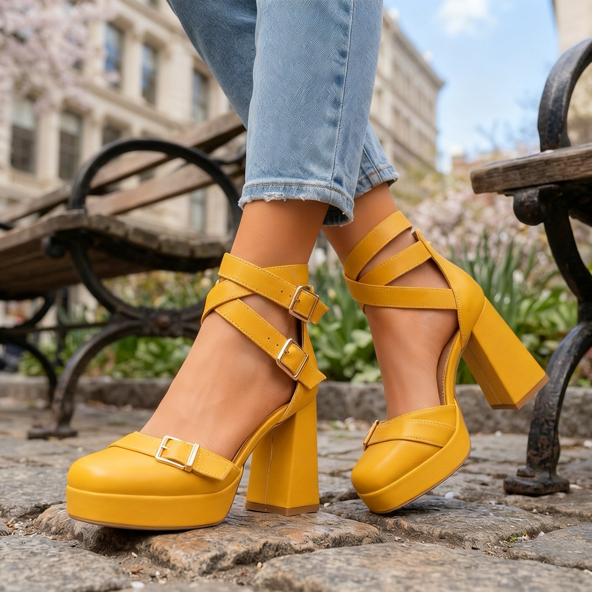 Miranda Buckle Strap Heels