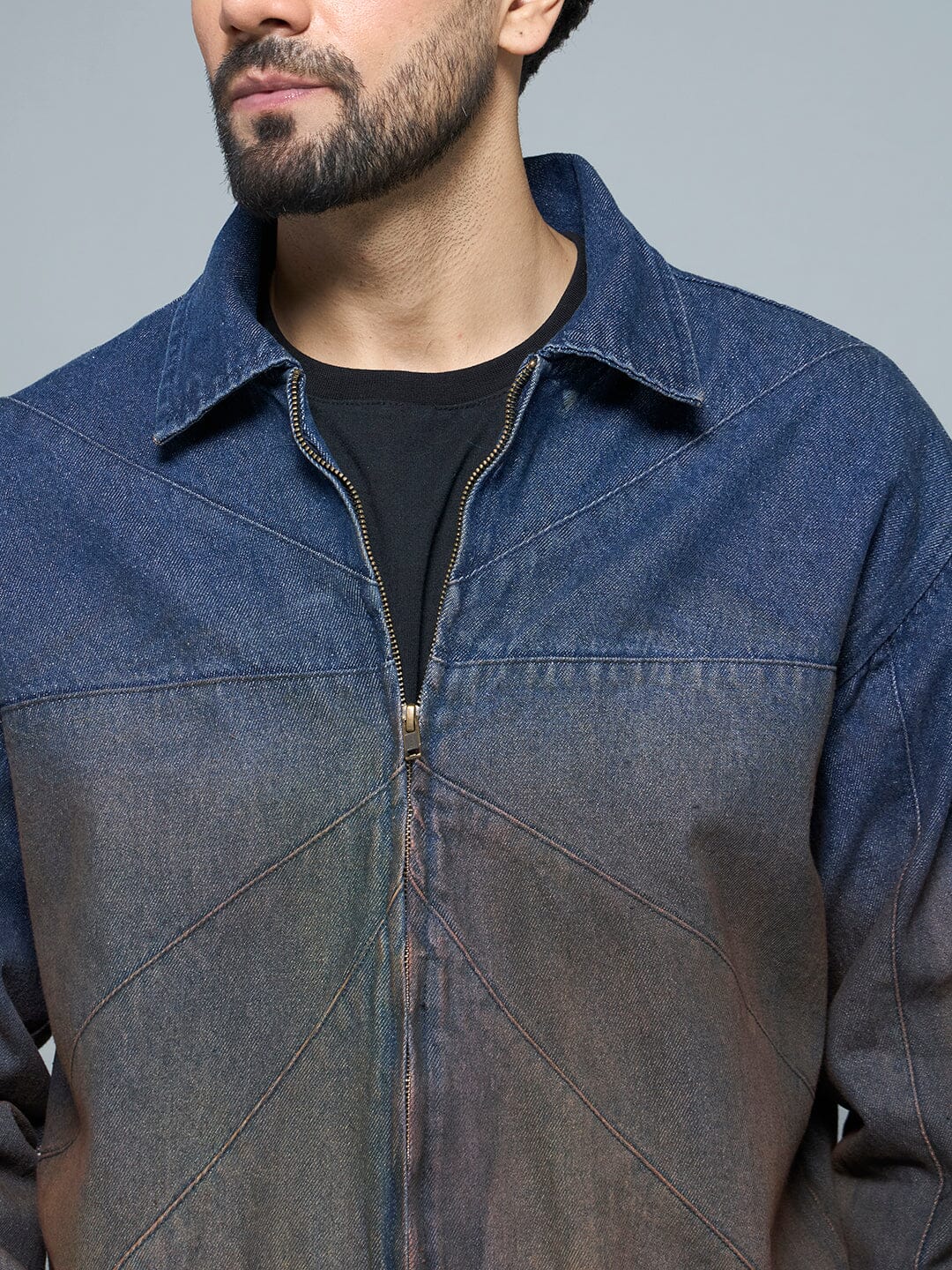 Denim Vintage Wash Harrington Jacket