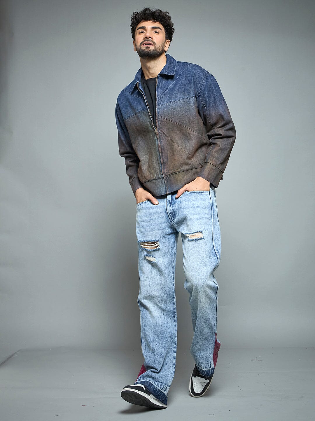 Denim Vintage Wash Harrington Jacket