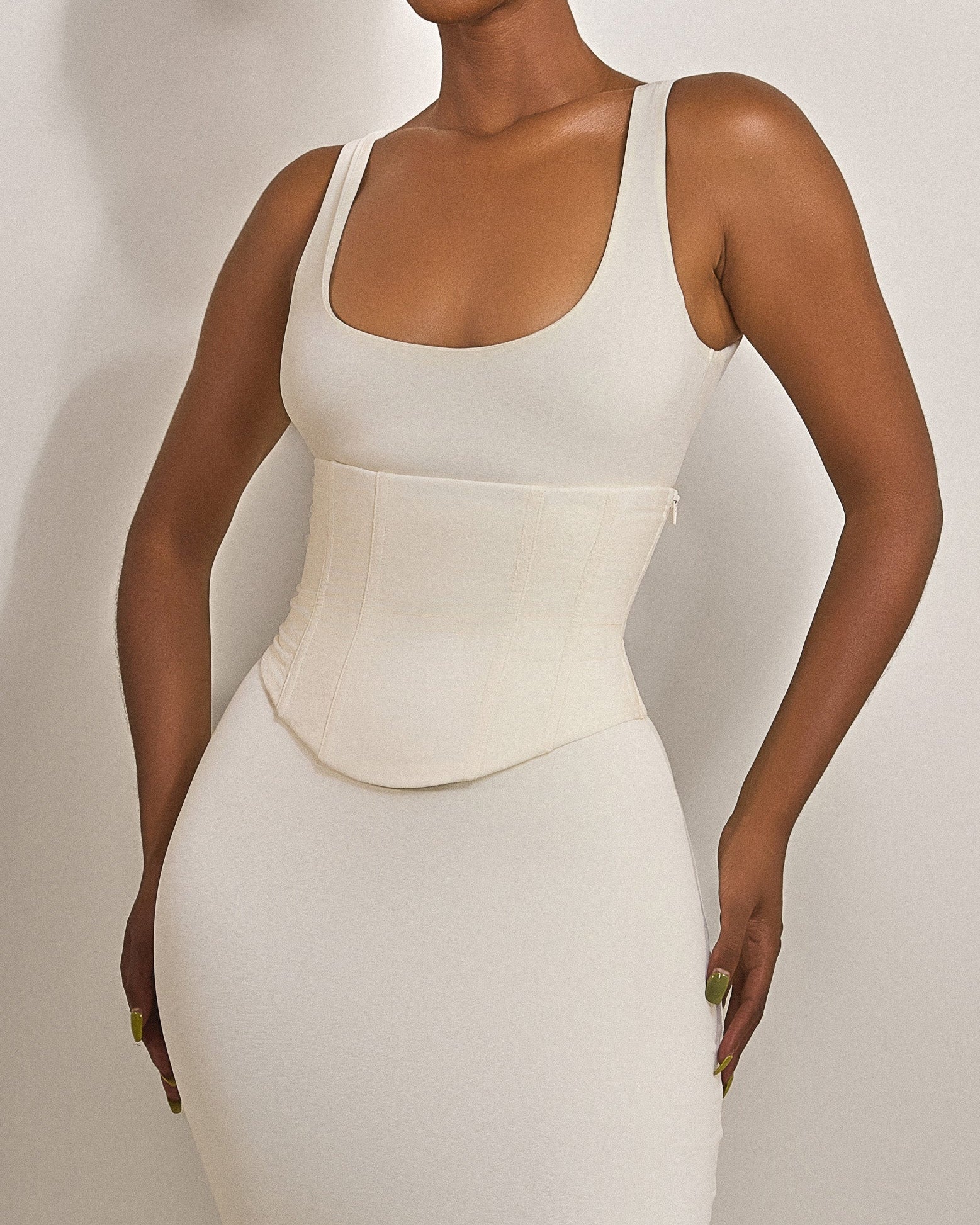 Hourglass Figure Body Shaper The Corset Maxi Dress Two-Piece Set  - By Qivii