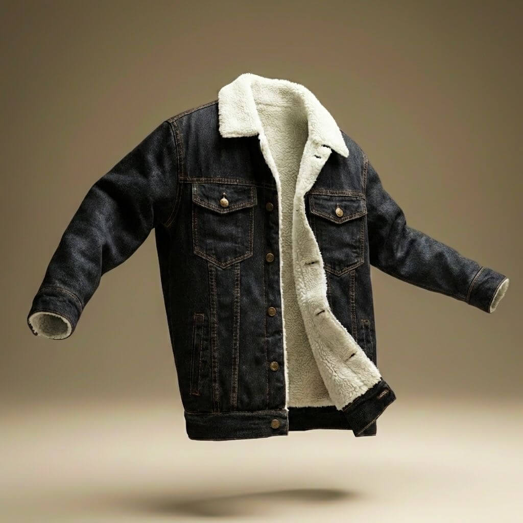 Jason Denim Shearling Jacket  - By Qivii