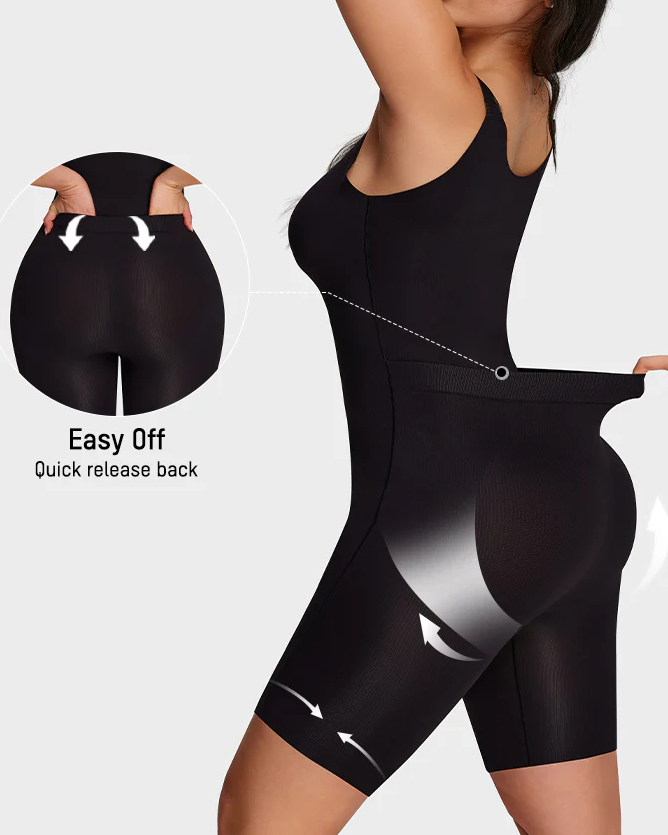 Seamless Easy Release Back Mid Thigh Seamless Tummy Control Shaping Bodysuit