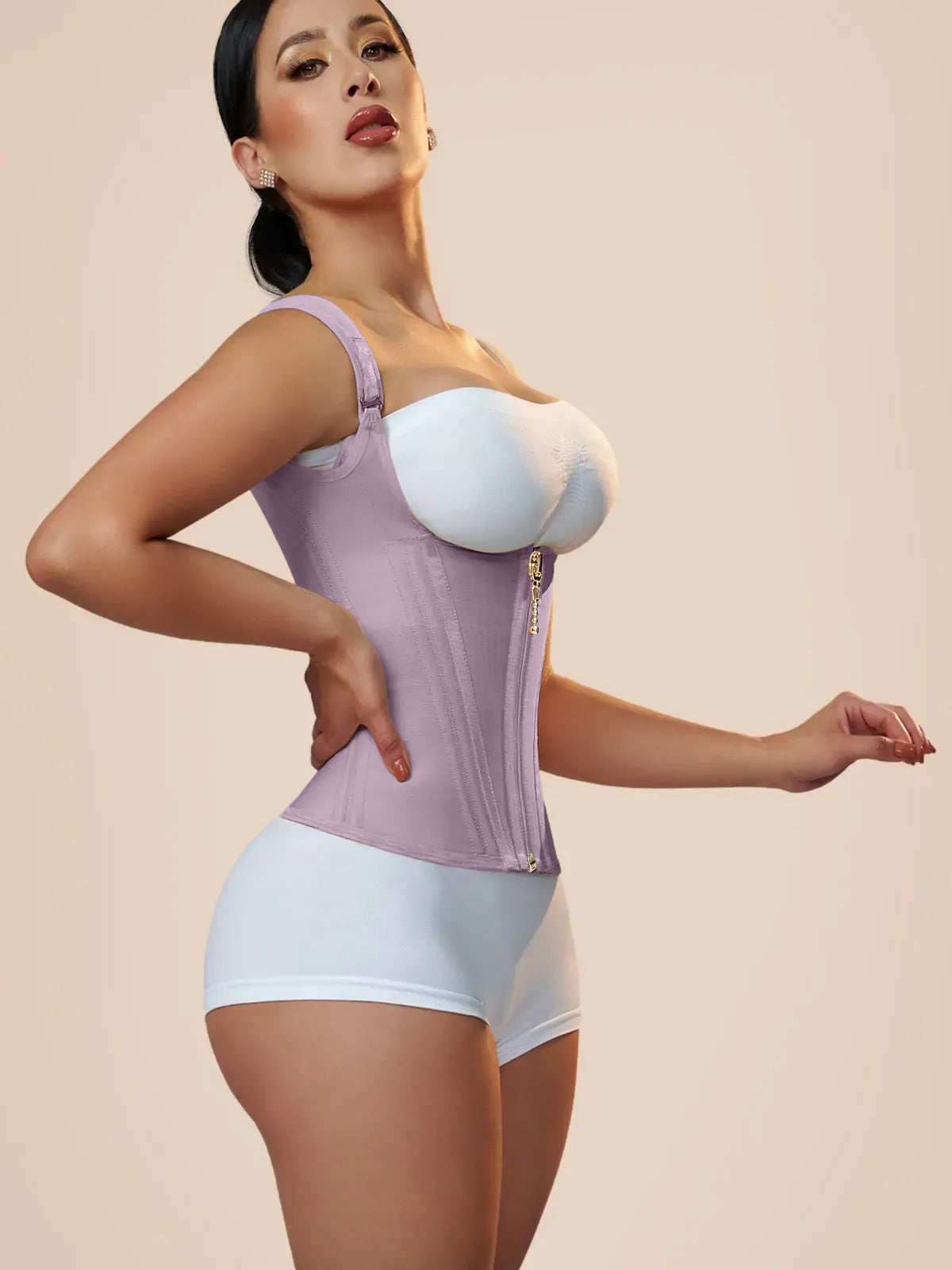 Waist Trainer for Women Body Shaper Corset Vest Tank Top with Steel Bones  - By Qivii