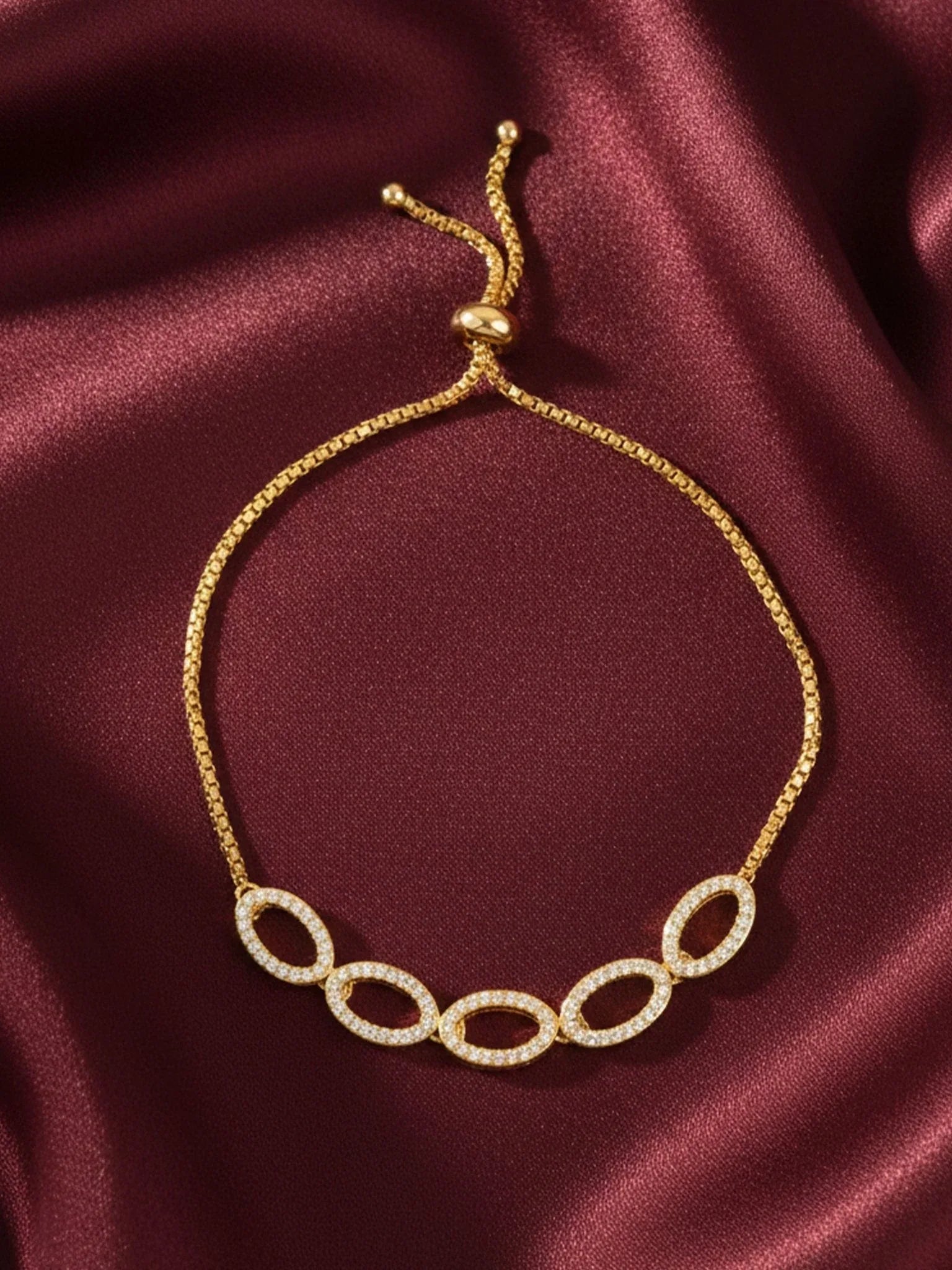 Gold Plated American Diamond Bracelet for Women