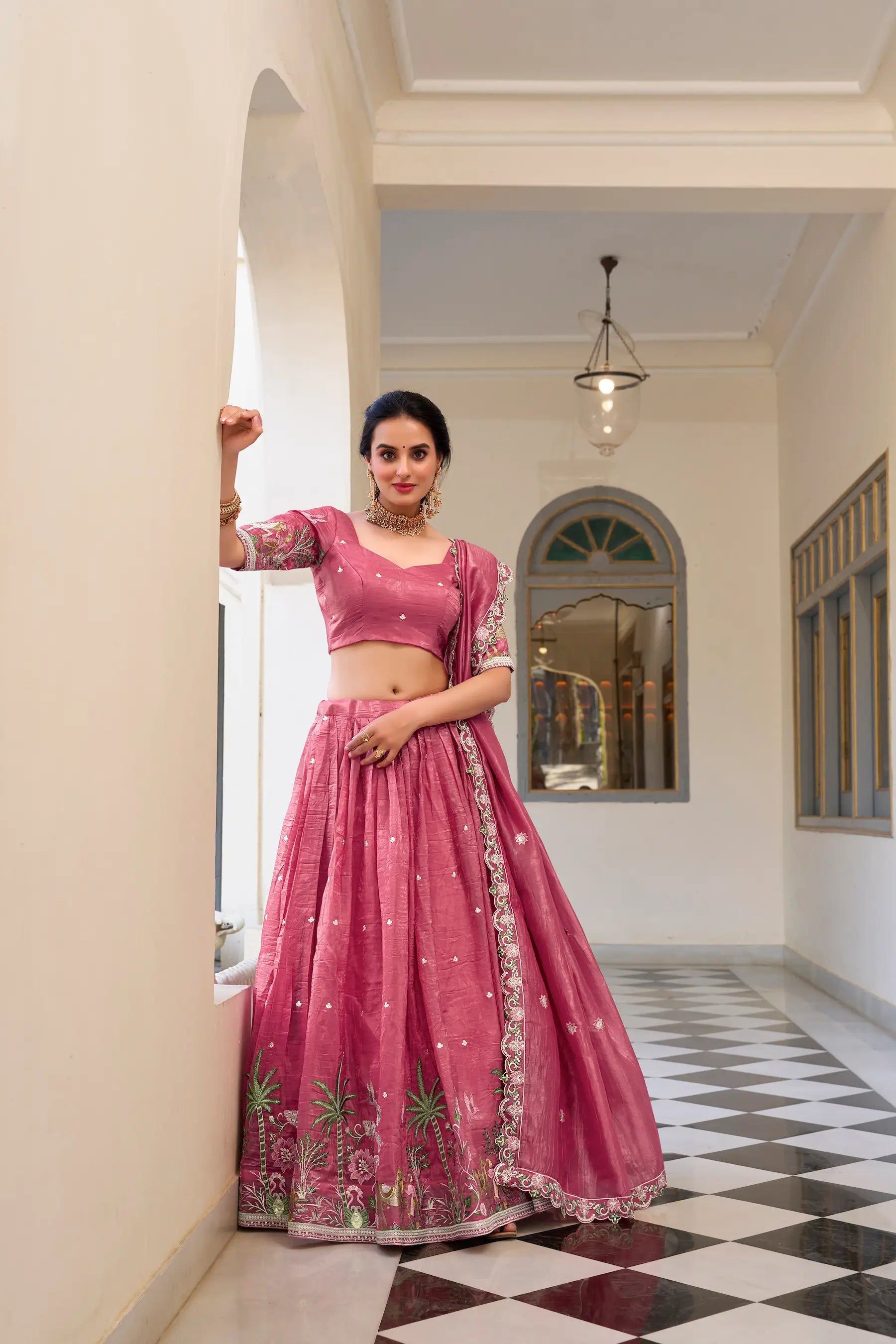 Pink Crush Sequence Embroidery Lehenga Choli