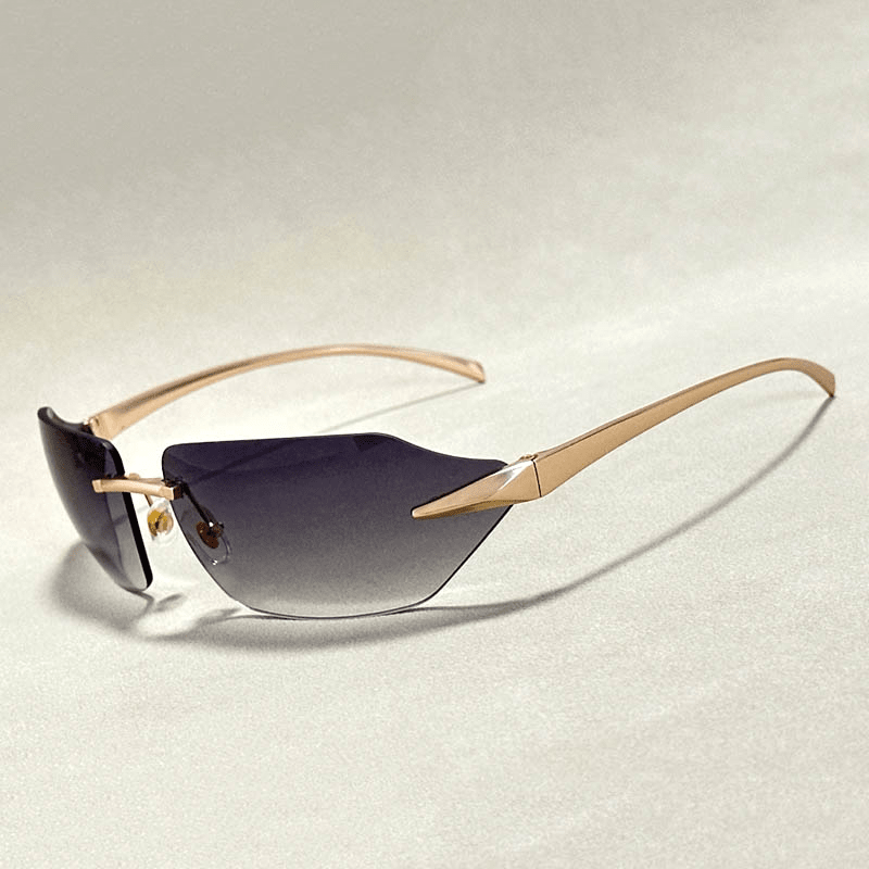 Golden Rimless Shades  - By Qivii