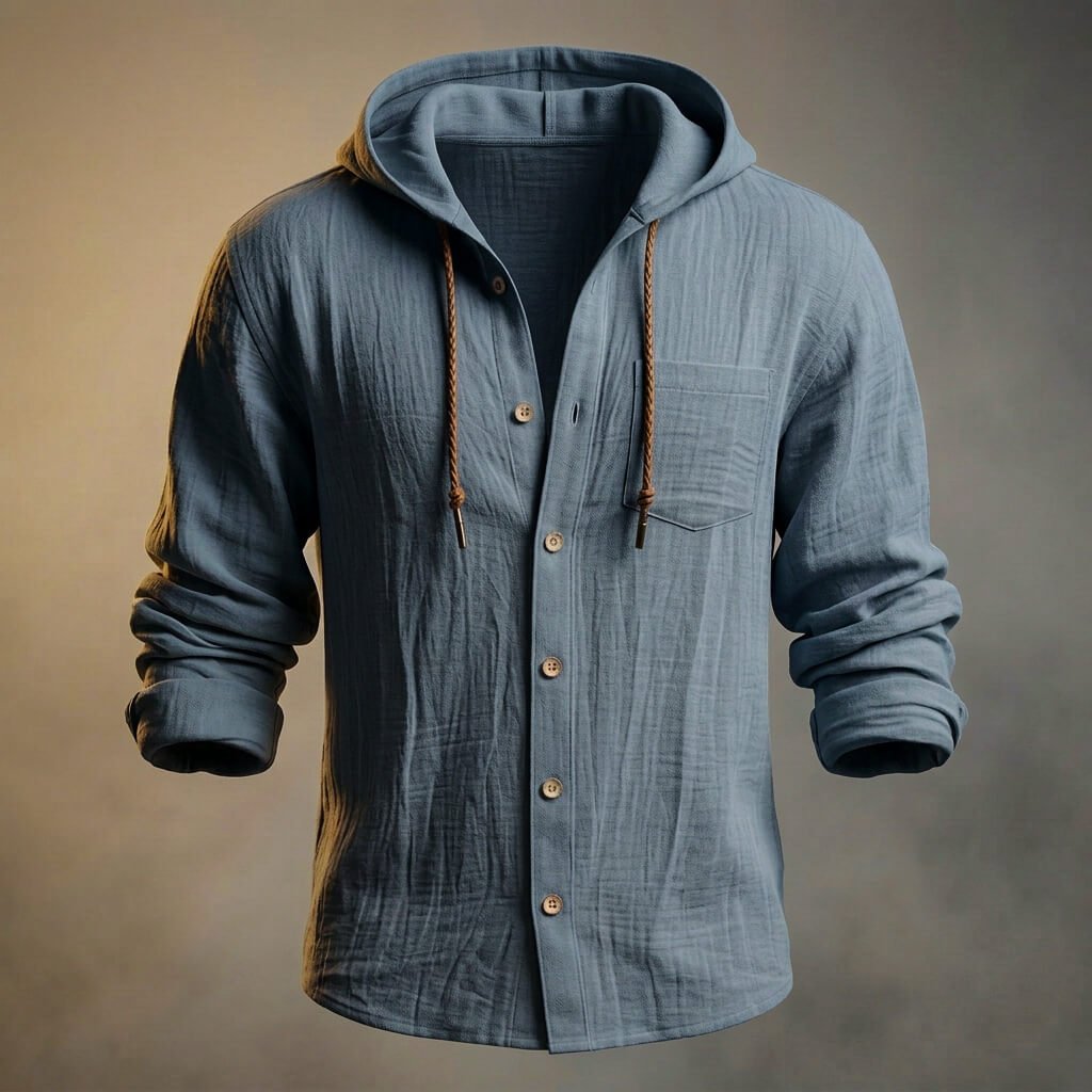 Miles Cotton Linen Hooded Jacket  - By Qivii