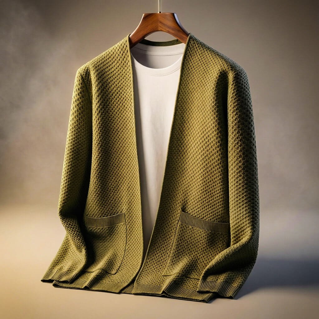 Alberto Honeycomb Knit Cardigan  - By Qivii