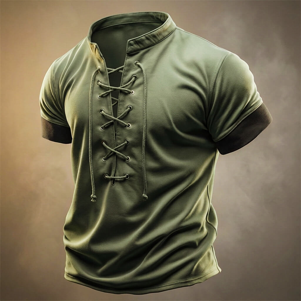 Troy Prestige Lace-Up Shirt  - By Qivii