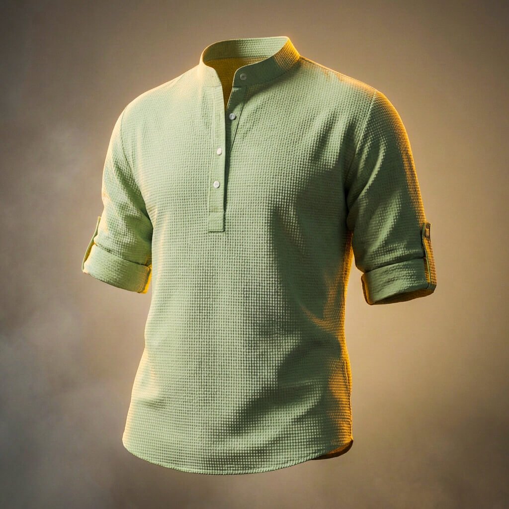 Luke Waffle Long Sleeve T-Shirt  - By Qivii