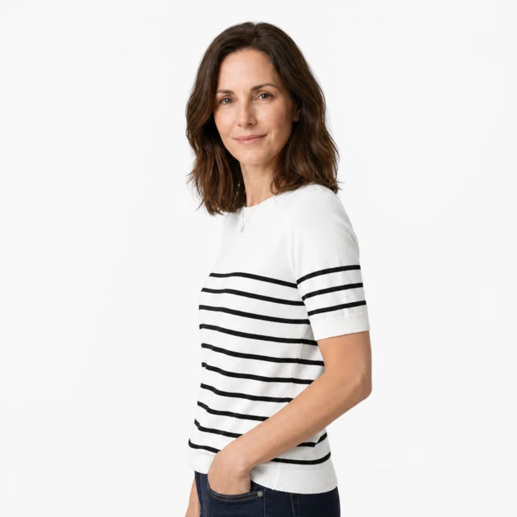 Gwen Striped Knit Tee