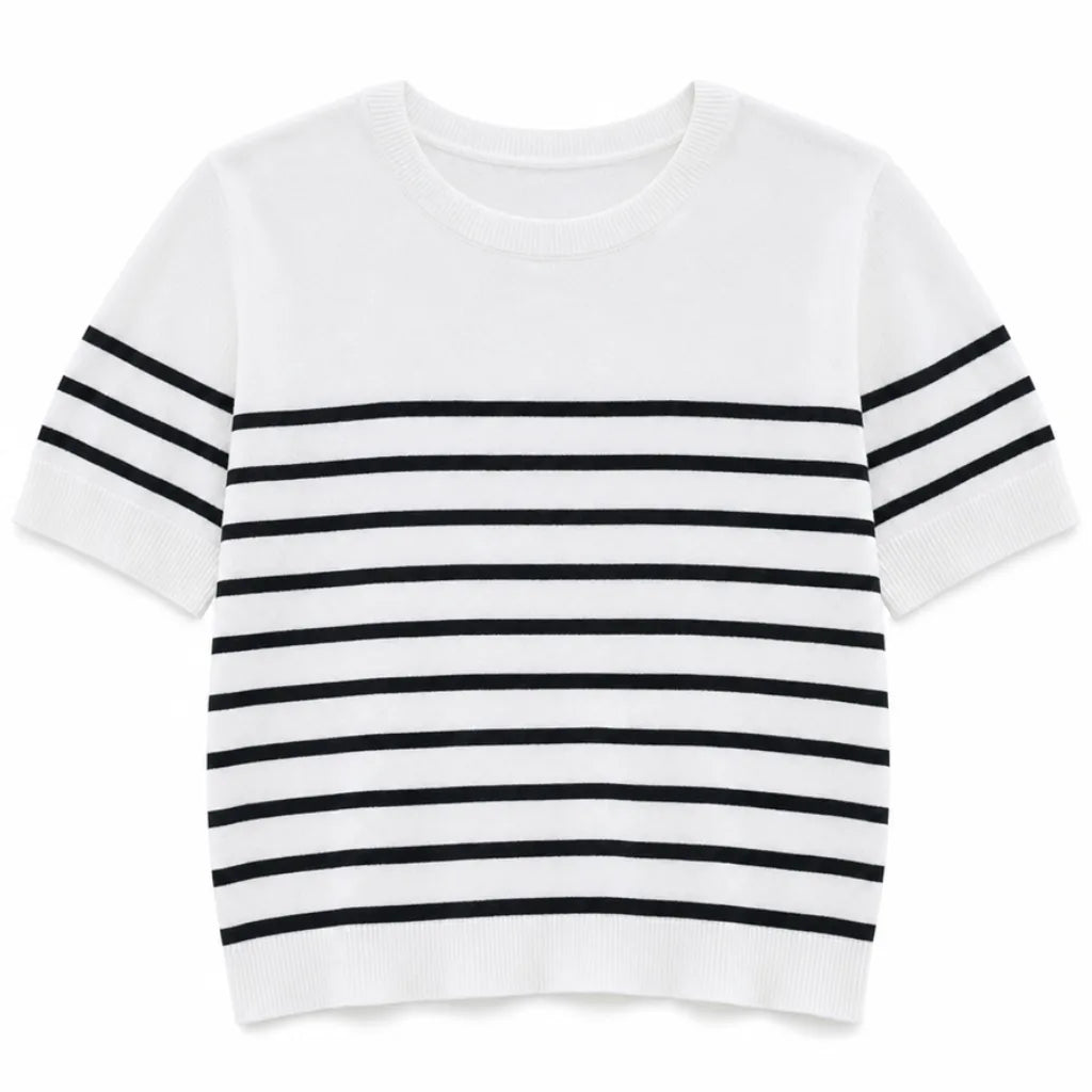 Gwen Striped Knit Tee